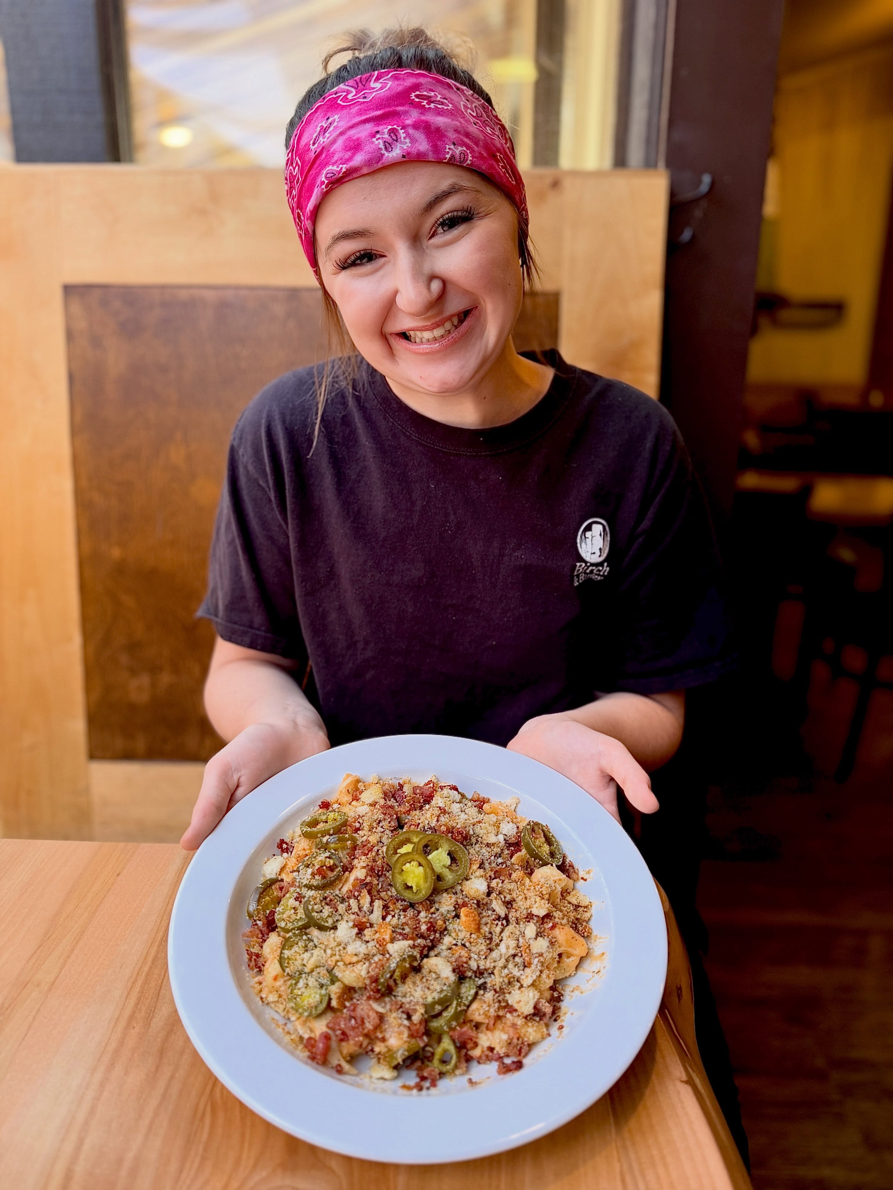 Hannah McCready has been behind the scenes helping create all the memorable meals you’ve enjoyed here over the last FOUR years!
-
Tonight we are honoring her last weekend with us, with her McCready’s Popper Pasta Dinner Special!
-
Sautéed jalapeños, chicken, and bacon bits tossed with cavatappi in a five-cheese Vandal Pepper Sauce - topped with seasoned bread crumbs and served with toasted baguette slices.
-
Come in tonight and enjoy a final meal made by her! 🔥