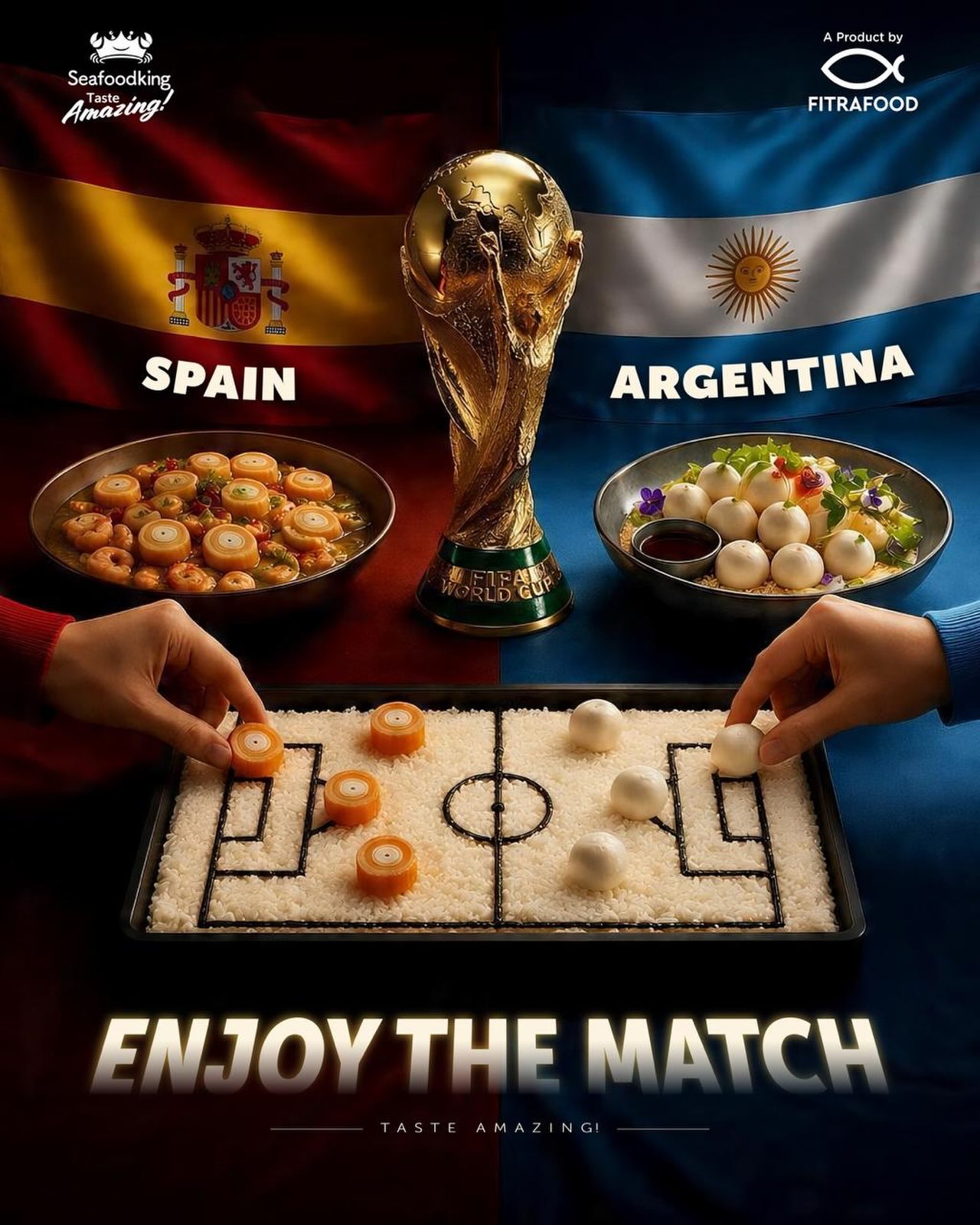 🏆🔥 FINAL PIALA DUNIA 2026 IS HERE!
Tim jagoan Moms dan Paksu siap angkat trofi, tapi camilan buat nobar juga harus kelas juara! Apa pun hasil akhirnya, momen nobar bakal makin seru kalau ditemani menu favorit dari Seafoodking yang praktis, dan pastinya bikin setiap gigitan terasa #TasteAmazing ✨
Siapkan layar, kumpulkan keluarga dan sahabat, lalu sajikan Seafoodking di meja nobar. Karena pertandingan terbaik pantas ditemani hidangan terbaik.
Selamat menikmati Final Piala Dunia 2026, dan semoga tim favorit Moms dan Paksu keluar sebagai juara! ⚽🏆
#Seafoodking #Fitrafood #indonesia