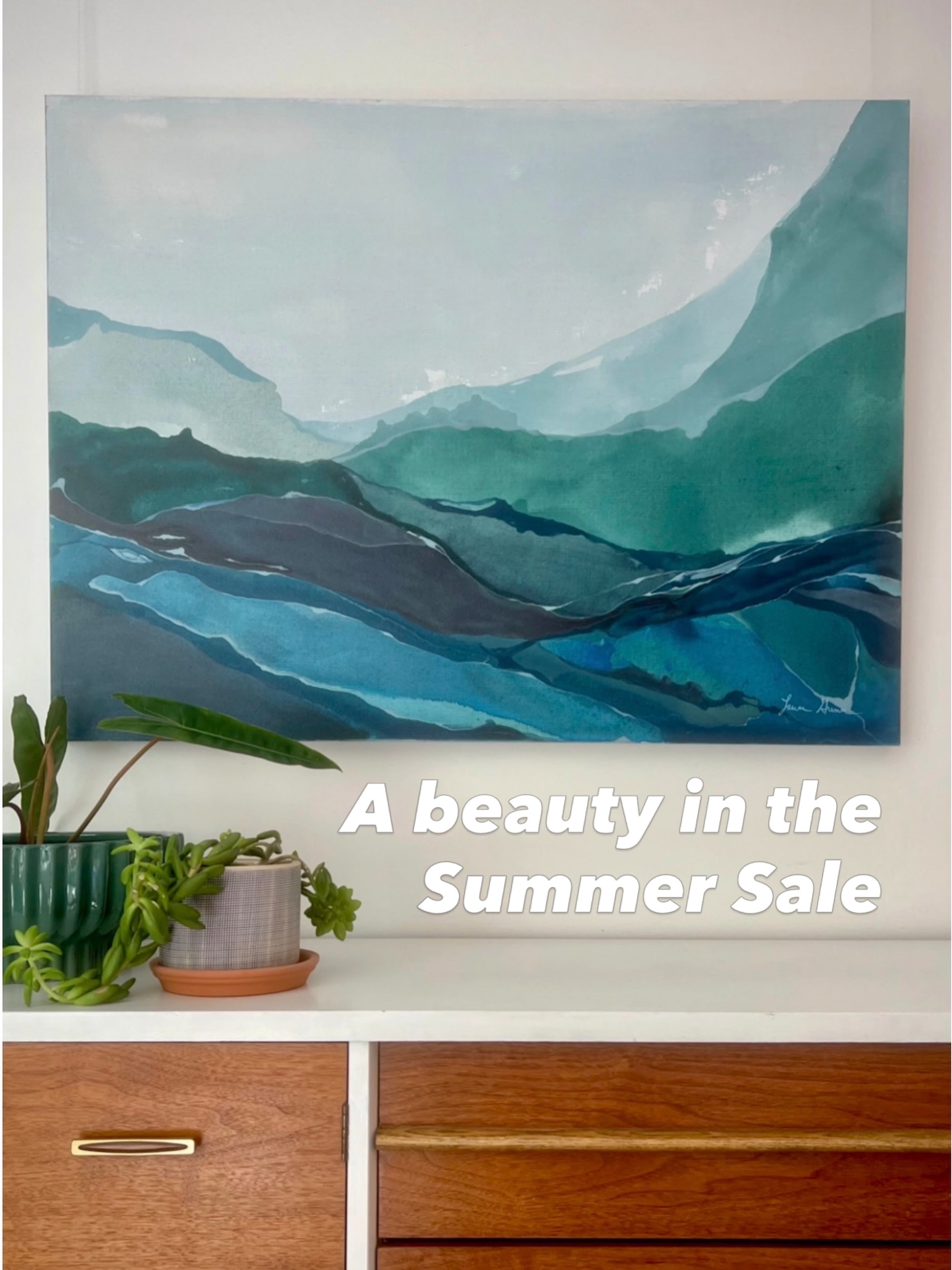Some pieces don’t just fill a wall…they completely change the feeling of a room.
This large-scale work by Laura Gunn brings a sense of calm through layered washes of color and organic movement. Inspired by the beauty of land, sky, and water, her paintings feel both expansive and peaceful, inviting you to slow down and discover something new each time you look.
Even better? This original painting is part of the Jenner McGinn Studio Summer Sale and is available at 30% off through July 19th…the biggest discount of the year.
If you’ve been waiting for the right statement piece, be sure to check this one out!
DM me for details or tap the link in my bio to shop the Summer Sale.
