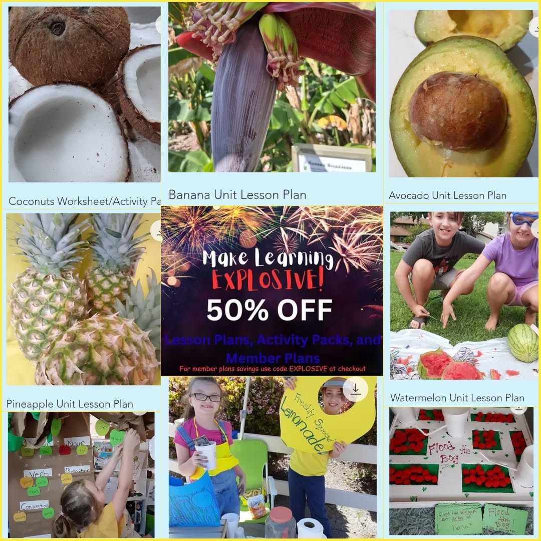 🍍🍉🍎🍇🥑🍌Keep your learning JUICY with lessons and activity packs from J.W. Learning Adventures! From fruits, to geology, to anatomy- there's a learning adventure ready to unpack.
🎆 STOCK UP NOW WITH THE EXPLOSIVE SALE🎆! ALL LESSONS, ACTIVITY PACKS. AND MEMBER PLANS 50%OFF! Get your next learning adventure before this BOOMING sale fizzled out! Visit jwlearningadventures.com/shop to save!
#jwlearningadventures#fruit#learningadventures#homeschoolcurriculum#lessonplans
