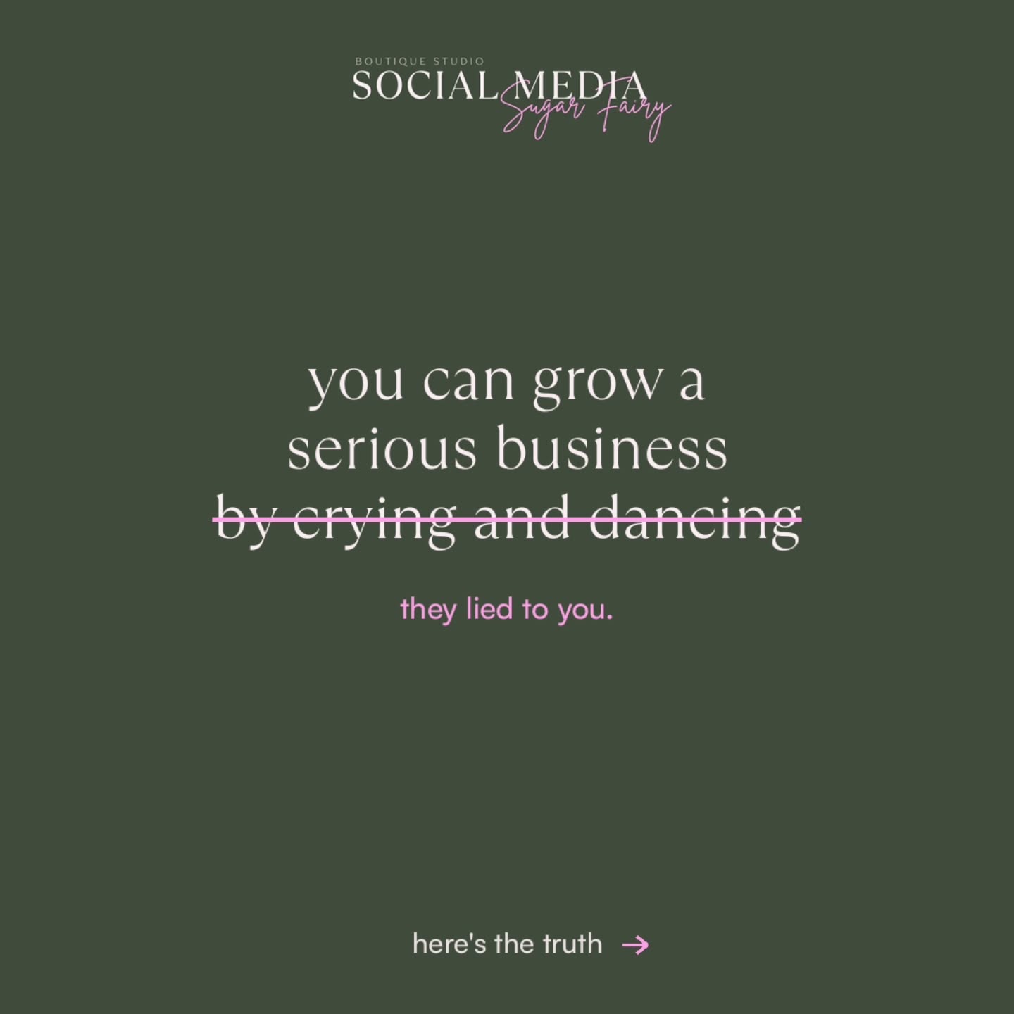 growing a business and growing a following are two different things. we help with both, depending on your goals, minus public dancing.
(if you like to dance though, that's ok too 🤍)
send us a dm to talk about business.