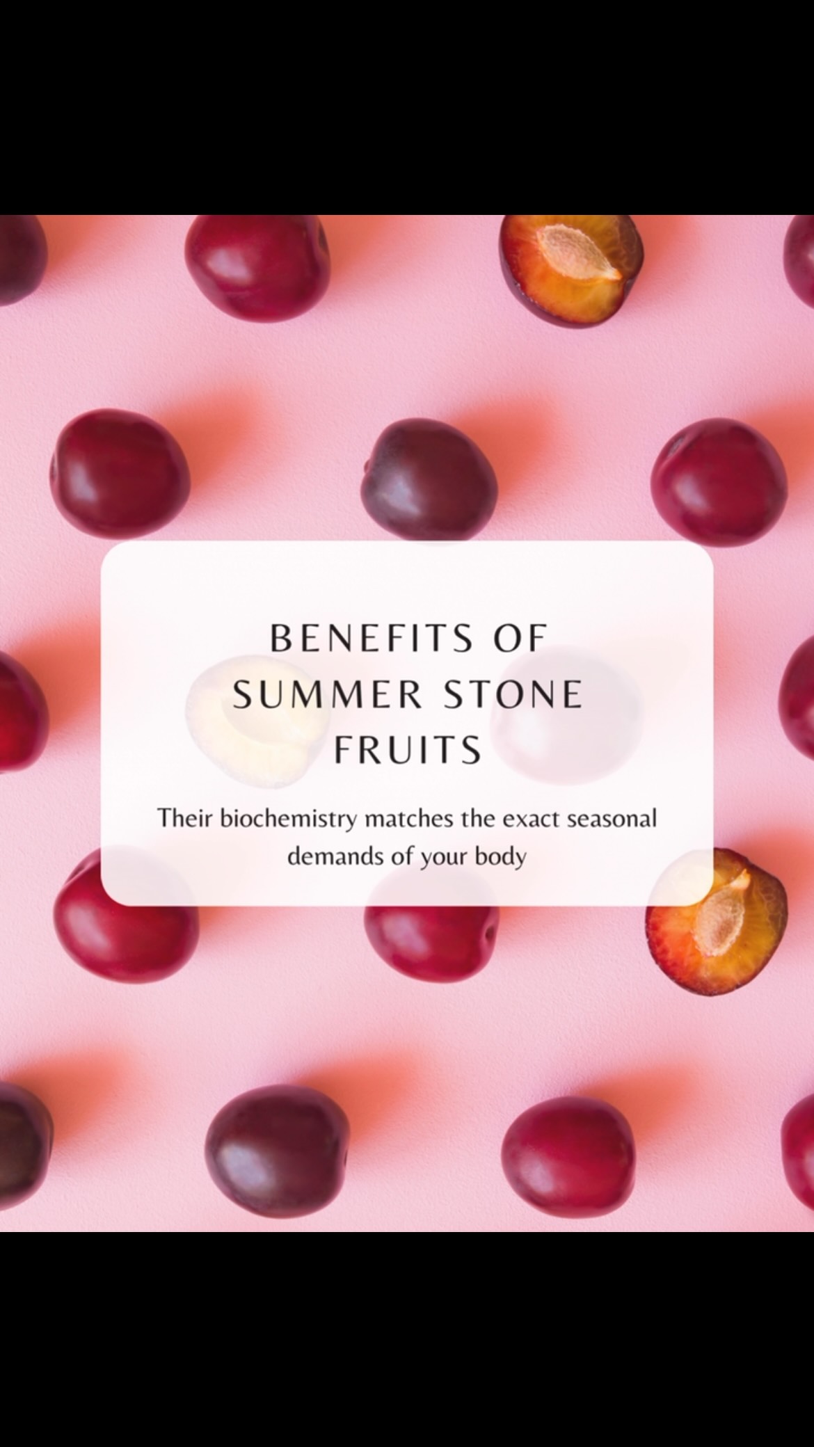 Mother Nature provides exactly what we need, right when we need it. Peak summer stone fruits (peaches, plums, apricots, nectarines, and cherries) have the exact biochemistry needed to support your body through the summer heat and sun. ☀️
Read the full cellular benefits of stone fruits at the link in bio! 📲
#CentralParkPilates #SummerPhysiology #FunctionalNutrition #EatYourAntioxidants