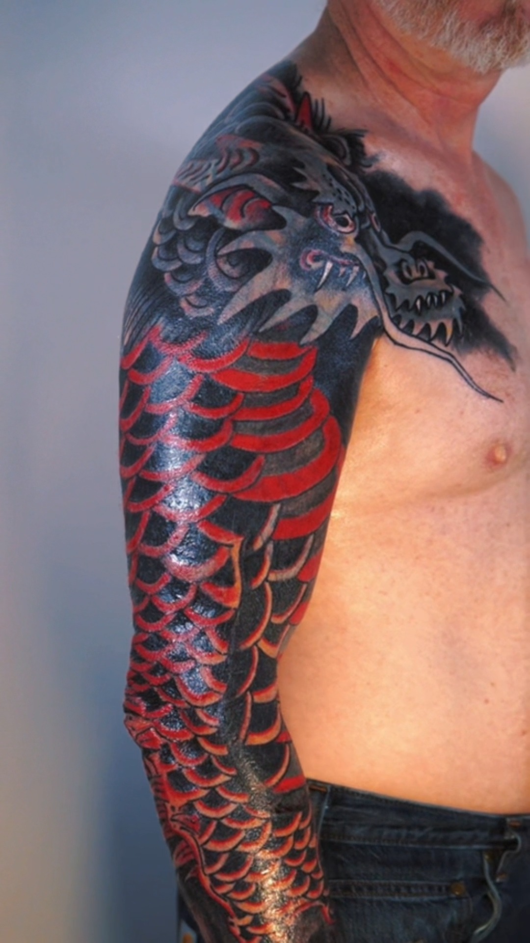 A bold Asian-inspired freehand cover-up by @gabe____galim , built with strong movement, heavy contrast, and powerful black and red work.
Designed to follow the natural flow of the arm, this piece transforms the old tattoo into something cleaner, stronger, and full of presence.
A custom cover-up made with structure, impact, and intention.
NOW BOOKING
For appointments and more info, visit the link in bio.
PROSPECT INK
PREMIUM TATTOO STUDIO
Modern concept & ocean views
1224 Prospect St, Suite 150, La Jolla
#ProspectInk #GabeTattoo #AsianInspiredTattoo #FreehandTattoo #CoverUpTattoo #BlackAndRedTattoo #DragonTattoo #CustomTattoo #TattooArtist #LaJollaTattoo #SanDiegoTattoo #SleeveTattoo #BoldTattoo #LaJollaCA