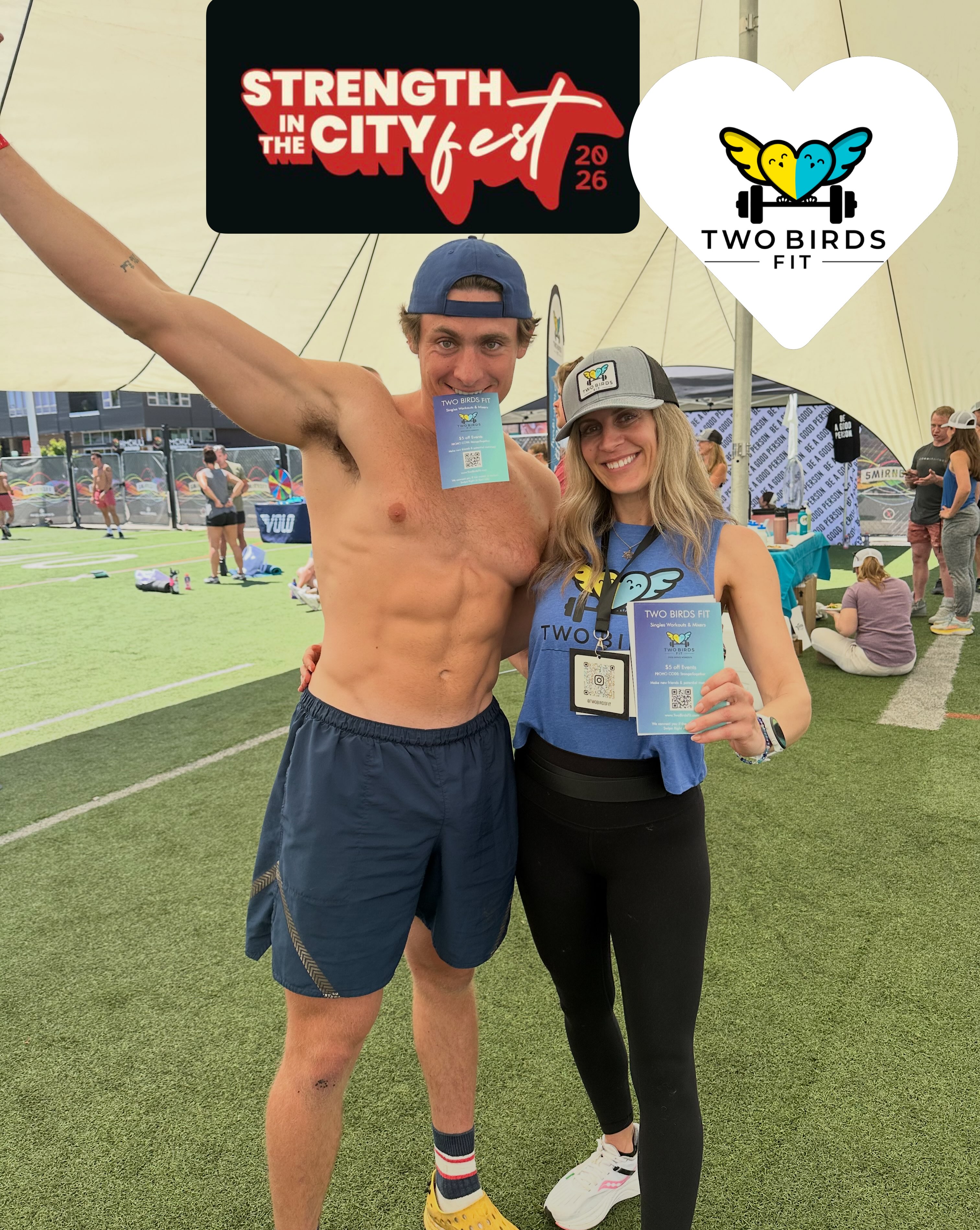 Two Birds Fit is teaming up with Strength in the City! ☀️
It’s going to be a super fun day filled with fun, fit, and friendly people. Come move, connect, explore, and experience one of Denver’s best fitness and wellness festivals!
💪Strength in the City Festival
📅 Saturday, July 25
⏰ 9:00 AM–2:00 PM
📍 Left Hand RiNo
Come spend the day—or just a few hours—with 20+ fitness & wellness classes, recovery experiences, local vendors, giveaways, swag, and an incredible community of active people.
🎟️ Grab your ticket through the link in our bio @twobirdsfit and use code TWOBIRDS10 for $10 OFF!
Stop by the Two Birds Fit tent/booth for:
🎡 Prize Wheel
🎁 Giveaways
🏷️ Fun name tags
💛 Promo goodies & coupons
🧘 12:00 PM: Join Aly (@alypom) for our Two Birds Fit - Meet Through Movement Yoga class—a fun, social yoga experience where movement meets connection.
Wear your workout gear, grab some swag, discover your new favorite local gym or wellness spot, and soak up the incredible energy. Whether you stay for the whole festival or just a few hours, there’s something for everyone.
👇 Tag your workout buddy and we’ll see you there!
#twobirdsfit #strengthinthecity #lefthandbrewing