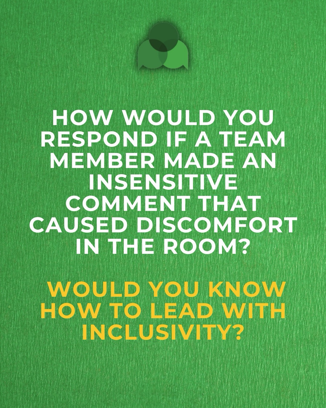 Imagine this: During a team meeting, a colleague makes an offhand comment that unintentionally marginalizes a coworker’s cultural background. You notice the discomfort in the room.
💬 As a leader, how would you address the situation?
Creating an inclusive workplace means fostering a culture where everyone feels valued, heard, and respected—even when difficult conversations need to happen. Would you know how to navigate this in the moment?
Share your thoughts below! 👇