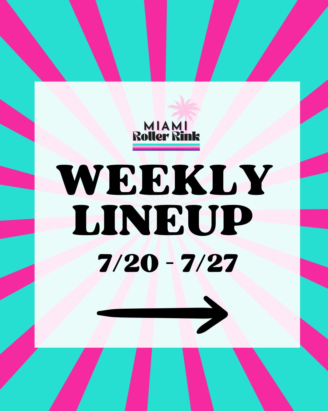 This week at Miami Roller Rink 🔥 (7/20 – 7/27)
➡️ Monday 7/20
Summer Day Camp 8:30AM – 3:30PM
All Day Skate 12PM – 5PM
Learn to Skate (Kids 6PM – 7PM | Adults 7PM – 8PM)
Freestyle Music Mondays (16+) – 8PM – 11PM
➡️ Tuesday 7/21
Summer Day Camp 8:30AM – 3:30PM
All Day Skate 12PM – 5PM
Speed Skating (Kids 6PM – 7PM | Teens & Adults 7PM – 8PM)
➡️ Wednesday 7/22
Summer Day Camp 8:30AM – 3:30PM
All Day Skate 12PM – 5PM
Learn to Skate (Kids 6PM – 7PM | Adults 7PM – 8PM | Advanced 8PM – 9PM)
Nu Metal vs Emo Skate (16+) – 8PM – 11PM
➡️ Thursday 7/23
Summer Day Camp 8:30AM – 3:30PM
All Day Skate 12PM – 5PM
$10 Skate Night (All Ages) – 7PM – 10PM
➡️ Friday 7/24
Summer Day Camp 8:30AM – 3:30PM
All Day Skate 12PM – 7:30PM
One in a Minion Skate Night – 8PM – 11PM 🍌
➡️ Saturday 7/25
Learn to Skate (All Ages) 9AM – 10AM
Daytime Session 10AM – 7:30PM
Night Session 8PM – 11PM
➡️ Sunday 7/26
Daytime Session 12PM – 5PM
Family Skate (BOGO) – 5PM – 8PM
➡️ Monday 7/27
Summer Day Camp 8:30AM – 3:30PM
All Day Skate 12PM – 5PM
Learn to Skate (Kids 6PM – 7PM | Adults 7PM – 8PM)
Freestyle Music Mondays (16+) – 8PM – 11PM
📍 12265 SW 112th St, Miami, FL 33186 | 📞 (305) 702-0285
#MiamiRollerRink #MiamiSummerCamp #Thingstodomiami #FamilySkate #MiamiEvents