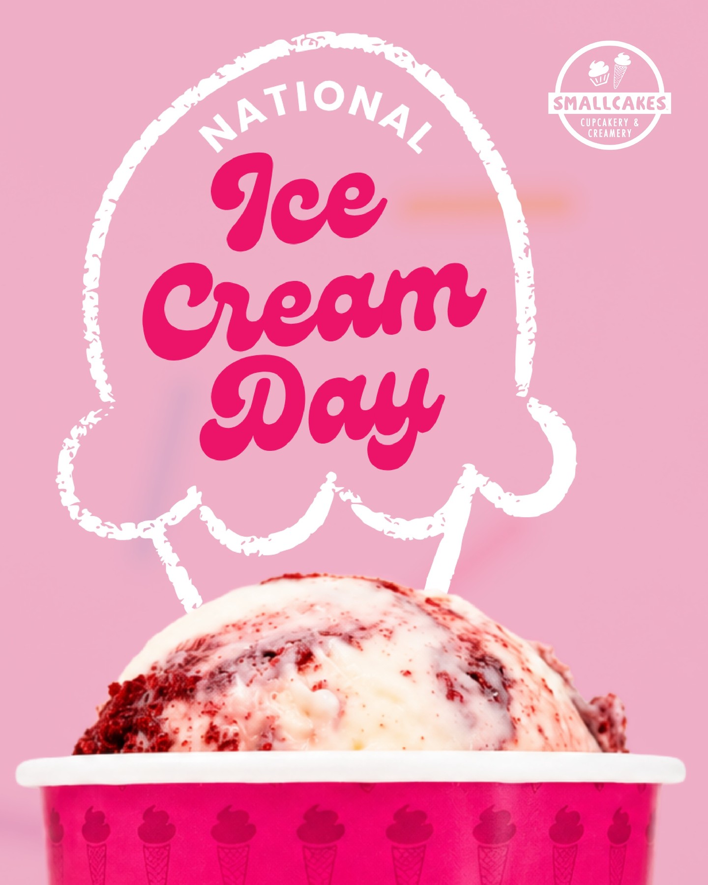 National Ice Cream Day is the sweetest finish to National Ice Cream Month, first established in 1984 by President Ronald Reagan. Celebrate with a scoop from SmallCakes! ๐ฆ๐