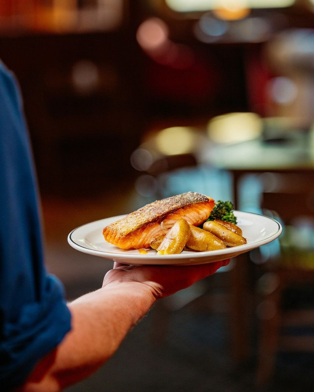 Nothing gets your attention faster than spotting your server headed to your table with dinner.