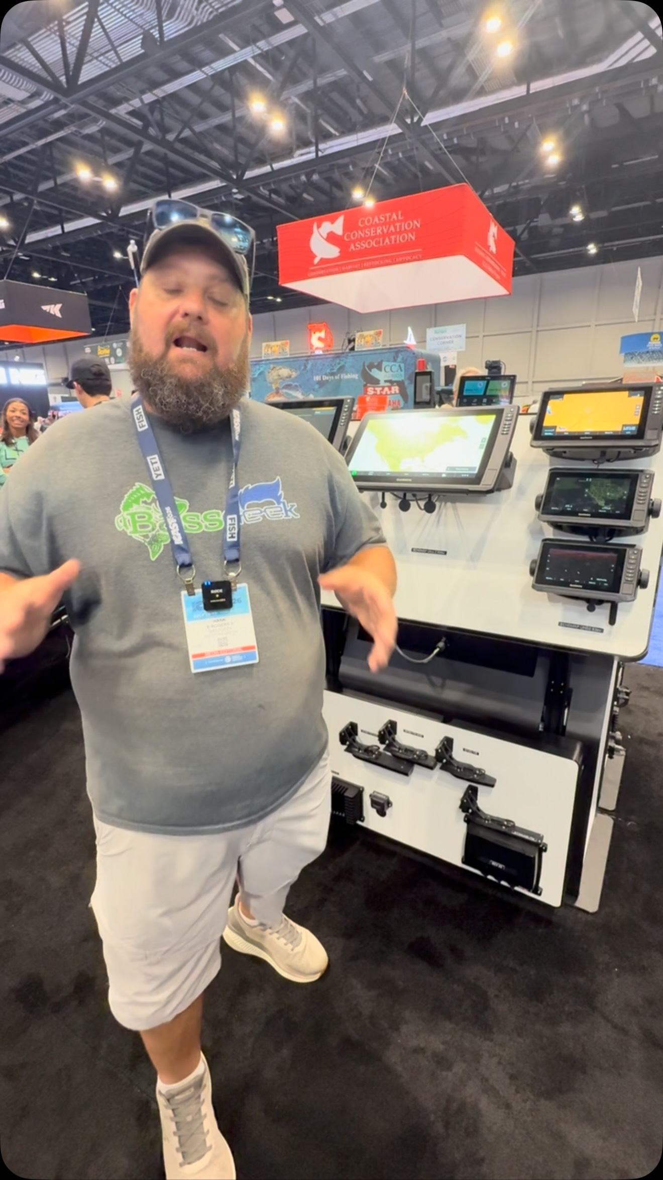 We caught up with @bassgeekfishing in the Garmin booth last week at ICAST #garmin #bassboatelectronics #bassgeek #icast