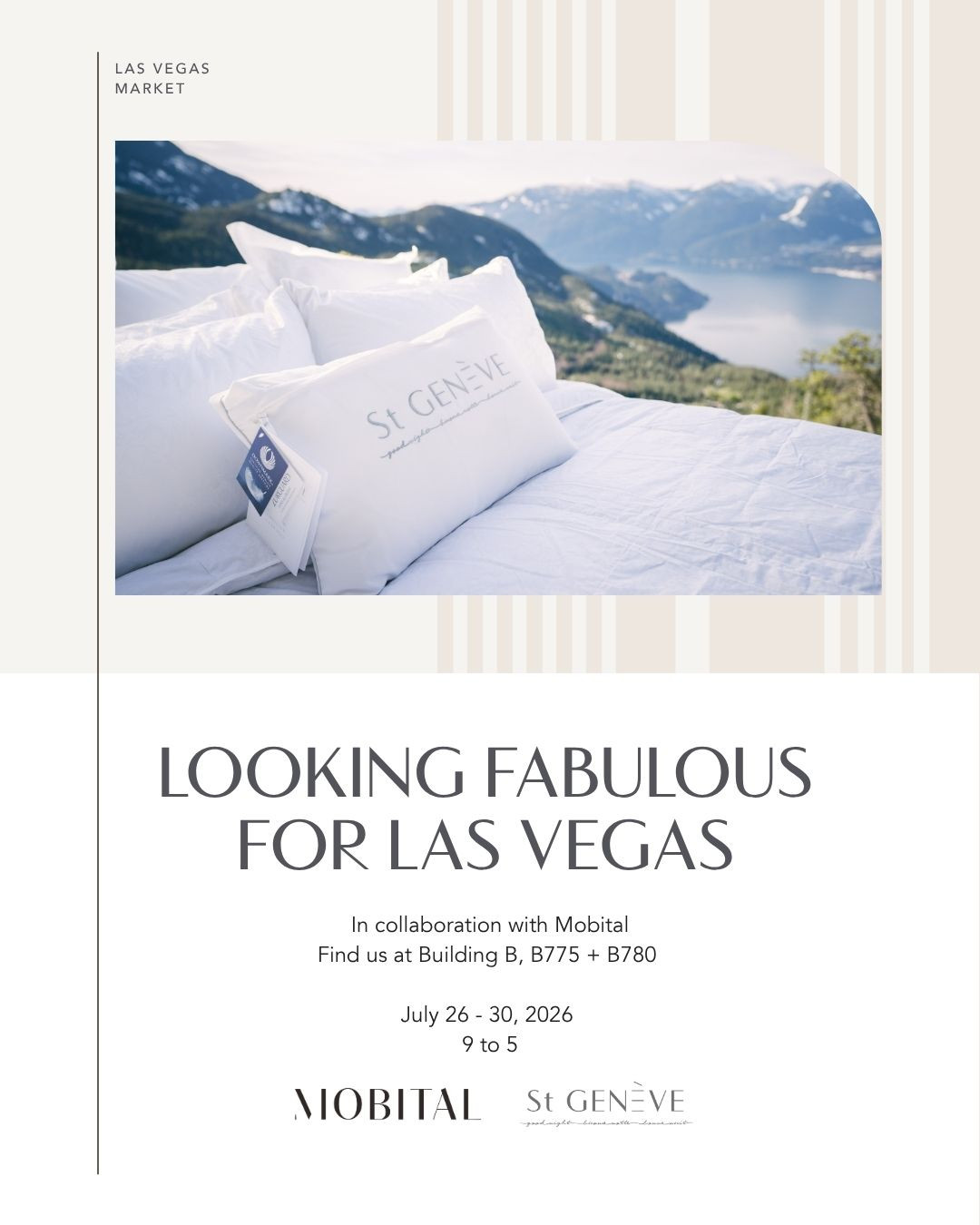 St Genève will be dressing Mobital's Las Vegas showroom for the Furniture Market. Stop by and experience what two Canadian brands can do when they come together!
#LVMKT #MyMobital #stgeneve