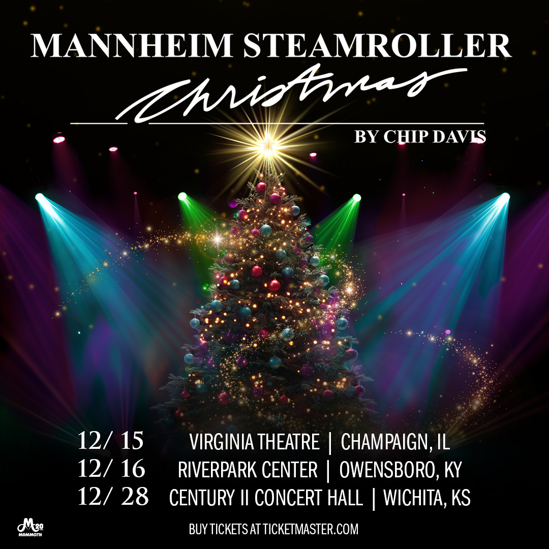 Just announced: @mannheimsteam Christmas by Chip Davis
12/15 - Champaign, IL - @thevirginiatheatre
12/16 - Owensboro, KY - @riverparkcenter
12/28 - Wichita, KS - @century2wichita
Tickets go on sale Friday at 10am local time on Ticketmaster.com