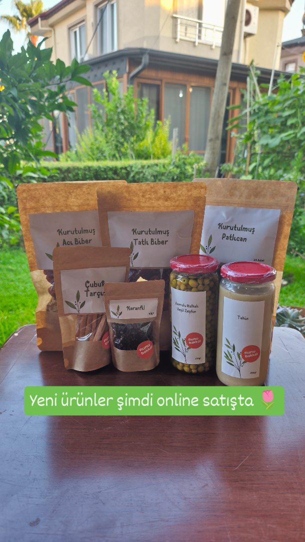 Yeni ürünler rafta 🌿
Tahin, yavru halhalı zeytin, kurutulmuş patlıcan, tatlı ve acı biber, çubuk tarçın, karanfil.
Tahin — içinde susamdan başka bir şey yok. Yağı üste çıkarsa karıştırın, doğal olduğunun en temiz işareti.
Yavru halhalı — Hatay'ın kendi zeytin çeşidi, küçük taneli hali. Başka toprakta aynı tadı vermiyor.
Kuruluklar — patlıcan ve biberler ipe dizilip güneşte kurutuldu. Kuru dolma sofrası kuracaklar için tam mevsimi.
Çubuk tarçın ve karanfil — ikisi de bütün, öğütülmemiş. Öğütülen baharat aromasını birkaç ayda kaybediyor; bütün haliyle siz kullanana kadar duruyor.
Hepsi katkısız, hepsi vegan. Her alışverişin %3'ü Umut Fonu'na gidiyor.
nunubakkal.com 🤍
Not: Bu ürünler için epey uğraştık, bir sürü aksilik çıktı. Nazar diyoruz, geçti gitti 🧿
#antakya #tahin #halhalızeytin #kuruluk #kurudolma