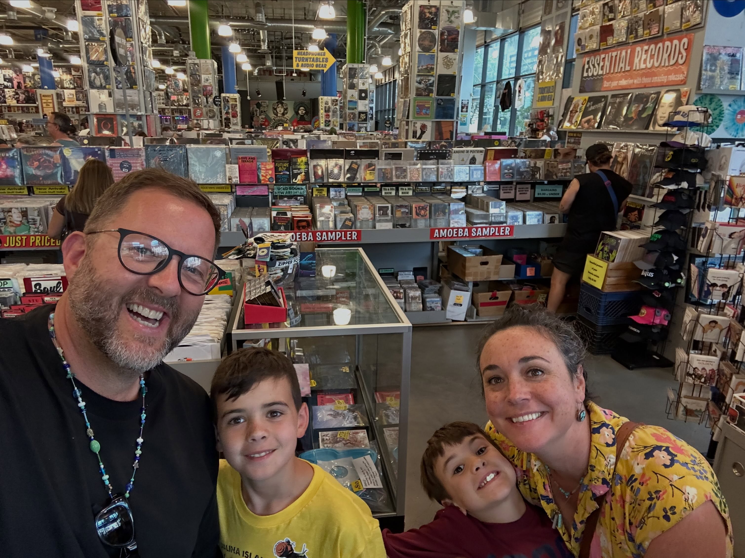 What’s up folks?
My name is DJ Eli Freshmode, and this is my beautiful family!
I dragged them to one of my favorite record shops today, @amoebahollywood and they were very stoked and cool with me digging for over an hour!
I’m so thankful for their love of music and understanding when I am at my far away and late night weddings, I couldn’t do it without their support.
Here’s to keeping wax alive and well!