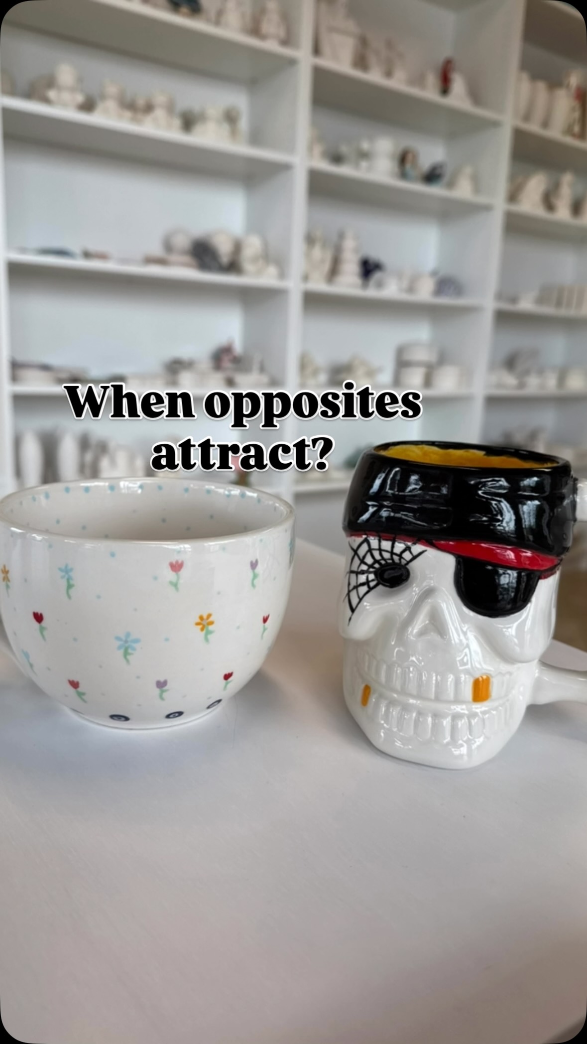 This couple could not have been sweeter! #pirate #flowers #oppositesattract #ami #ceramics
