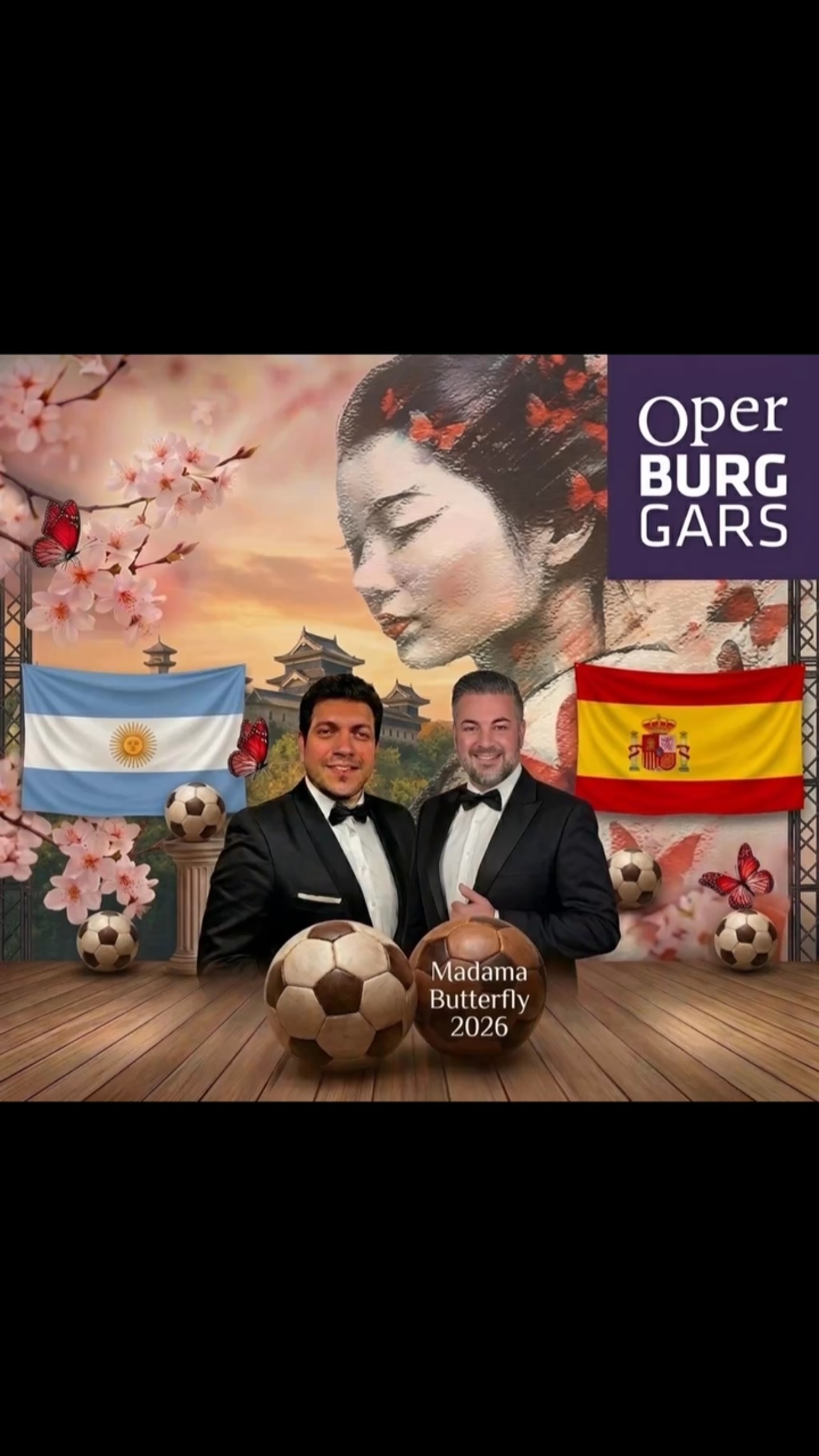 ⚽️ Let’s OPERA... and let’s WORLD CUP 🏆 The reigning European Champions 🇪🇸 vs. the defending World Cup Champions 🇦🇷 it literally doesn’t get any more exciting than this! May the WORLD CUP FINAL be fair! 🤝
The tension is real, the stage is set, and tonight, it’s not just about the high notes 🎶 it’s about sports ⚽️
While America 🇺🇸 hosts the big game, right here at Oper BURG GARS ⛩️🎶 our BUTTERFLY hearts are beating in two different tempos. My two incredible tenors and brilliant Pinkertons for our Madama Butterfly production—are @gabrielarcetenor from Argentina and @tenordavidbanos Spain! 🇦🇷🙌🇪🇸
Tonight, they’ll cheering for their home countries. Let’s talk about a dramatic finale! 🥅🎶⚽️
No matter who takes the trophy home tonight, one thing is already written here in Gars 🏰 both of our tenors are already the absolute champions of our hearts! ❤️🎶
Toi, Toi, Toi to both teams 👍 @clemensunterreiner
@operburggars_official
#OperBurgGars #LetsOPERA #MadamaButterfly #WorldCupFinal #ArgentinaVsSpain