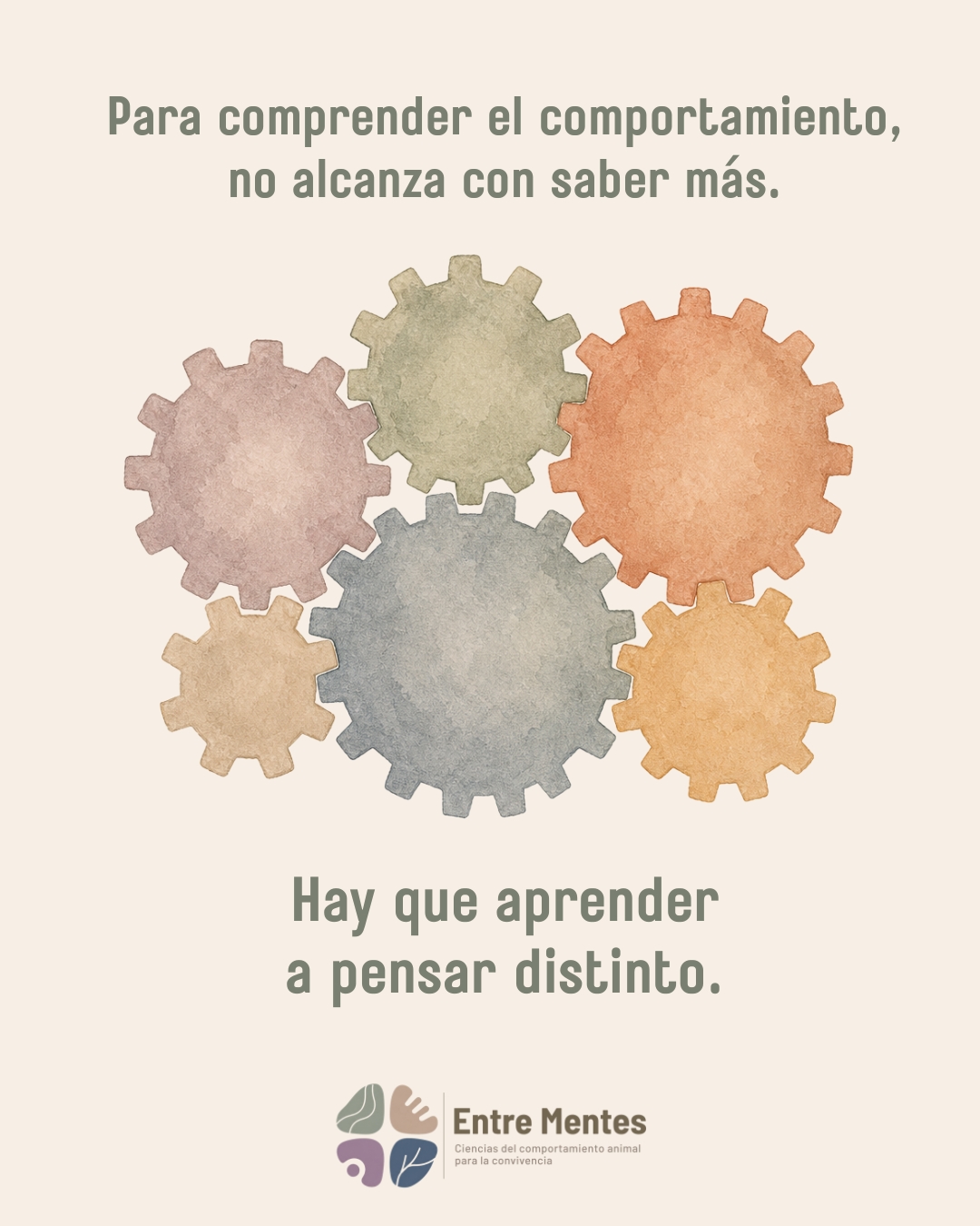 Para entender el comportamiento, lo más importante no es conocer muchas técnicas.
Tampoco acumular respuestas, repetir conceptos o encontrar rápidamente una etiqueta para cada conducta.
Lo verdaderamente importante es aprender a pensar para hacerse las preguntas correctas.
Lo más necesario (y sorprendentemente, lo que más escasea), es poder construir criterio.
Tener criterio es poder pararse frente a un caso y preguntarse:
¿Qué estoy observando realmente? ¿Qué información me falta? ¿Qué explicaciones estoy considerando? ¿Qué factores podrían estar interactuando? ¿Qué puedo afirmar y qué todavía no?
Porque una misma conducta puede aparecer en individuos diferentes, por razones diferentes y en contextos completamente distintos.
Por eso, una herramienta puede ser adecuada en un caso e insuficiente (o incluso contraproducente) en otro.
El criterio profesional no es tener una respuesta preparada para cada problema.
Implica aprender a pensar el comportamiento, integrar información y decidir qué resulta pertinente para ese individuo, en ese contexto y en ese momento.
No se trata solamente de saber más.
Se trata de aprender a mirar mejor.
En estos días vamos a seguir conversando sobre esto: qué implica construir criterio y cómo se relaciona con el trabajo profesional en comportamiento.