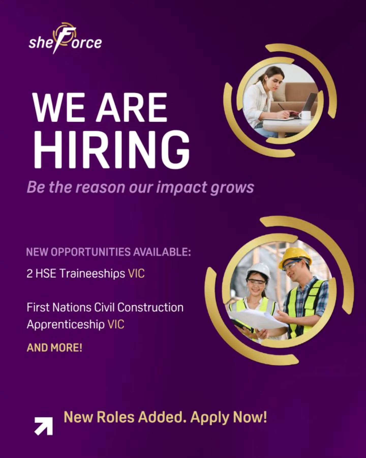 ✨ HSE Traineeship Opportunities available – on a Major Rail Project in VIC!✨See our ad on SEEK for more! https://au.seek.com/job/93452916?ref=cm-ui
Sheforce are excited to offer two HSE Traineeships for motivated candidates ready to kickstart a long‑term career in Work Health & Safety on one of Melbourne’s major rail projects.🏗🏗
No experience needed - just motivation, reliability, and a willingness to learn.
If you’re looking for a fresh start, a stable role, and a team that genuinely supports your growth, this could be your pathway into a nationally recognised WHS career. 👷♀️
If you’re ready to grow, we’d love to hear from you 💜 ✨ Apply now on our jobsboard! https://www.sheforce.com.au/jobs-board 🖱️ or on https://au.seek.com/job/93452916?ref=cm-ui
#ConstructionJobs
#HSETraineeships
#SheforceJobs
#BuildingCareers
#WorkHealthSafetyJobs
