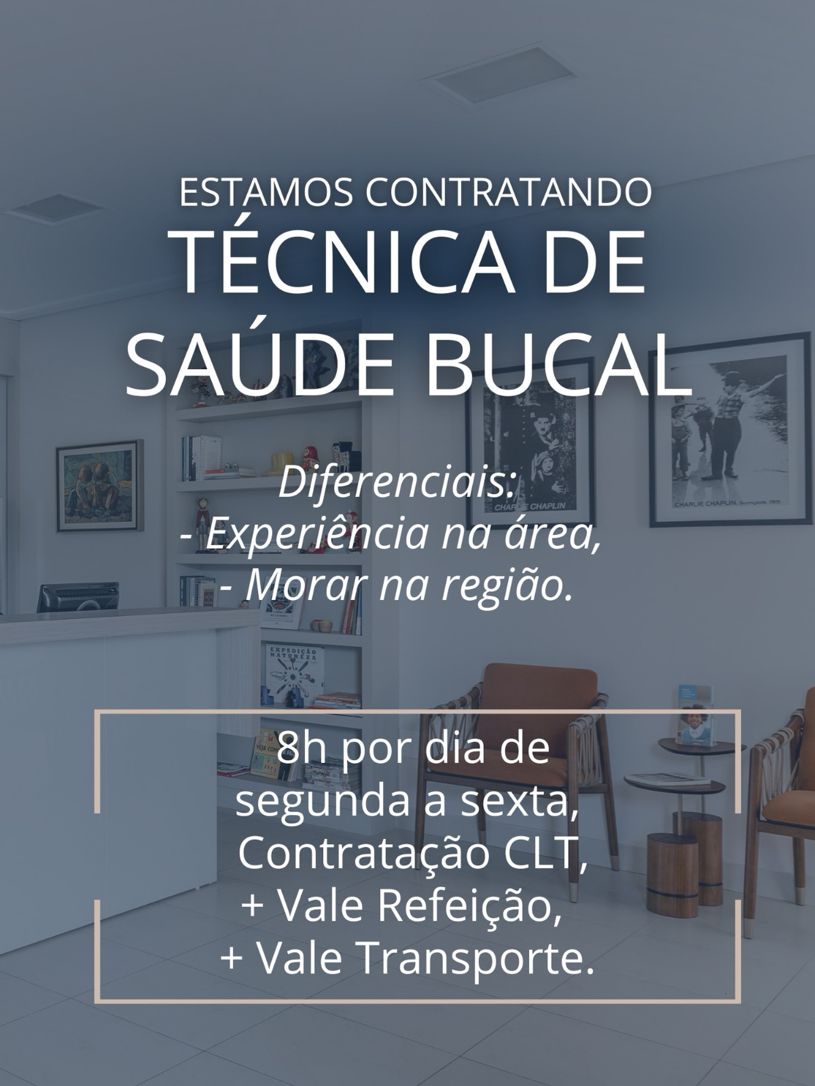 Estamos contratando! 🦷
Se você é Técnica em Saúde Bucal, tem experiência na área e mora na região do Santa Mônica, essa oportunidade pode ser para você!
Aqui, valorizamos profissionais comprometidos, organizados e que entendem a importância de oferecer um atendimento acolhedor e de qualidade em cada detalhe.
✨ O que oferecemos:
• Contratação CLT
• Jornada de 8h por dia, de segunda a sexta-feira
• Vale-refeição
• Vale-transporte
Se você se identificou ou conhece alguém que tenha esse perfil, envie este post!
📲 Encaminhe o currículo pelo WhatsApp e venha fazer parte da nossa equipe. 💙