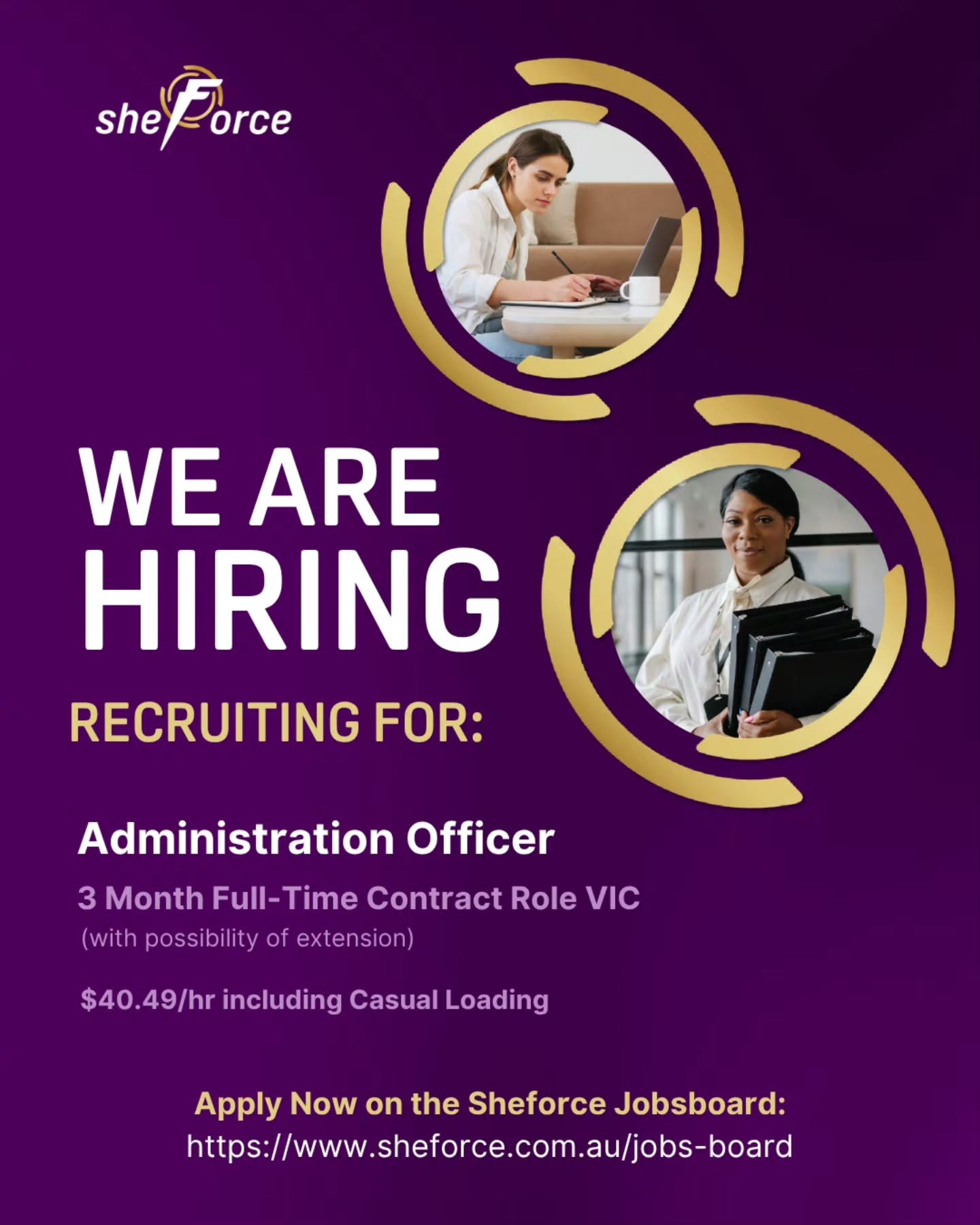 We’re hiring for an Administration Officer (full-time 3 month contract with the possibility of extension) for a reputable client needing someone who can start immediately! 👷🏻♀️💜
If you're energetic, organised and eager to learn in a fast-paced environment wanting great experience and exposure in the construction industry, we'd love to hear from you! 🏤🖱
Apply now via our Sheforce jobsboard on https://www.sheforce.com.au/jobs-board ✨
#AdministrationJobs
#DocumentControllerJobs
#MelbourneJobs
#SheforceJobs
#SheforceBuildingCareers