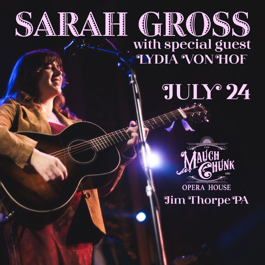 Next onstage:
On Friday, join us for an evening with rising indie-folk star @sarahgrossmusic with special guest @lydiavonhof
On Saturday, experience Bennie & the Jets - the Premier Tribute to Elton John. Few tickets remain!
#JimThorpe #JimThorpePA #VisitJimThorpePA #poconos #poconotourism