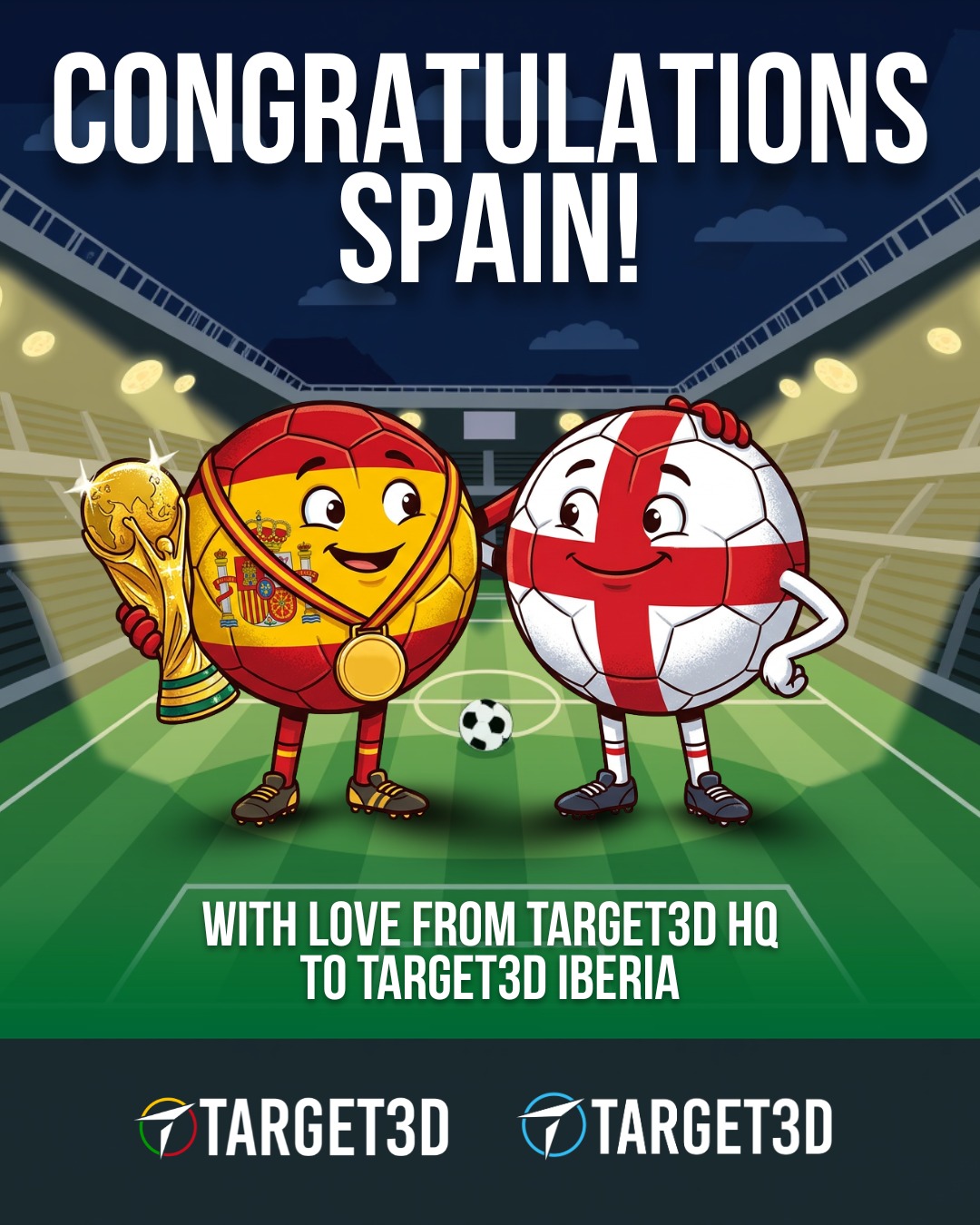 Spain are the FIFA World Cup Champions for 2026! 🇪🇸
Congratulations from the London team to the Valencia team at @target3d_eu 💛❤️
#FIFA #WorldCup2026