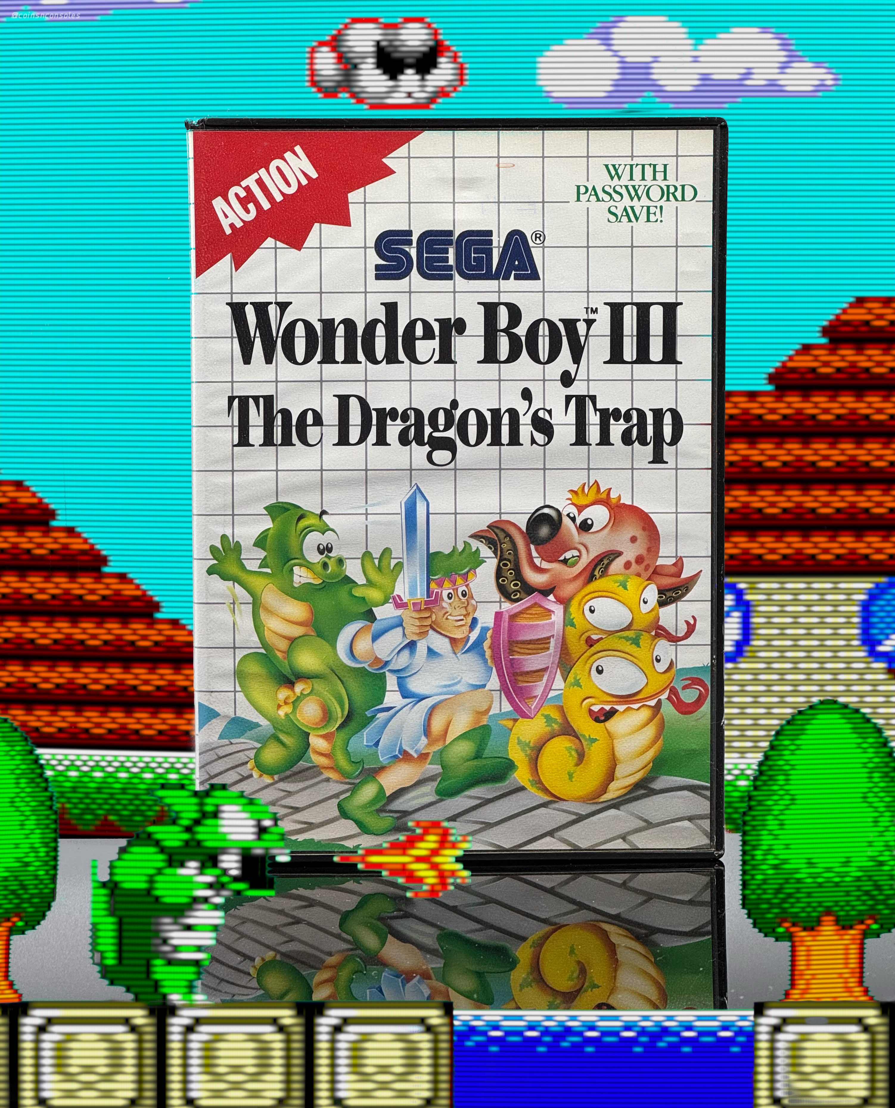 Console: Sega Master System
Game: Wonder Boy III - The Dragon’s Trap
Genre: Platformer / Action / RPG
(Westone / Sega, 1989)
“Before you is the Monster World.” 👨🦎🐭🐠🦁🦅
Wonder Boy III: The Dragon’s Trap on the Sega Master System is an incredible MetroidWonderVania (yes, we added Wonder to the moniker because this game is every bit as deserving in helping to establish this awesome sub-genre of games)!
Wonder Boy III (also known as Monster World II in Japan) has our titular hero cursed by the Mecha Dragon (the final Boss from the second game, Wonder Boy in Monster Land) in the playable prologue to the game. Once cursed, Wonder Boy finds himself taking on the forms of Lizard Man, Mouse Man, Piranha Man, Lion Man, and Hawk-Man as he progresses through Monster World. Each form brings unique abilities, which in turn offer access to new areas of the game.
With its bright, welcoming color palette, terrific character designs, legendary soundtrack, and addictive platforming gameplay, Wonder Boy III: The Dragon’s Trap easily morphed itself into an all-time classic!
What is your favorite transformation in the game?
Bonus Stage 1: Wonder Boy III: The Dragon’s Trap also released on the TurboGrafx-16 under the name Dragon’s Curse, with some slightly different aesthetics and different character names.
Bonus Stage 2: The Dragon’s Trap also received a modern remake from developer Lizardcube for Xbox One, Nintendo Switch, and PS4 in 2016 and mobile and Apple TV ports later as well. It also inspired the incredible spiritual successor Monster Boy and the Cursed Kingdom which released in 2018 for Switch, PS4, and Xbox One and Series X/S and other platforms.
—————————
#sega #segamastersystem #8bitgames #wonderboythedragonstrap #セガ