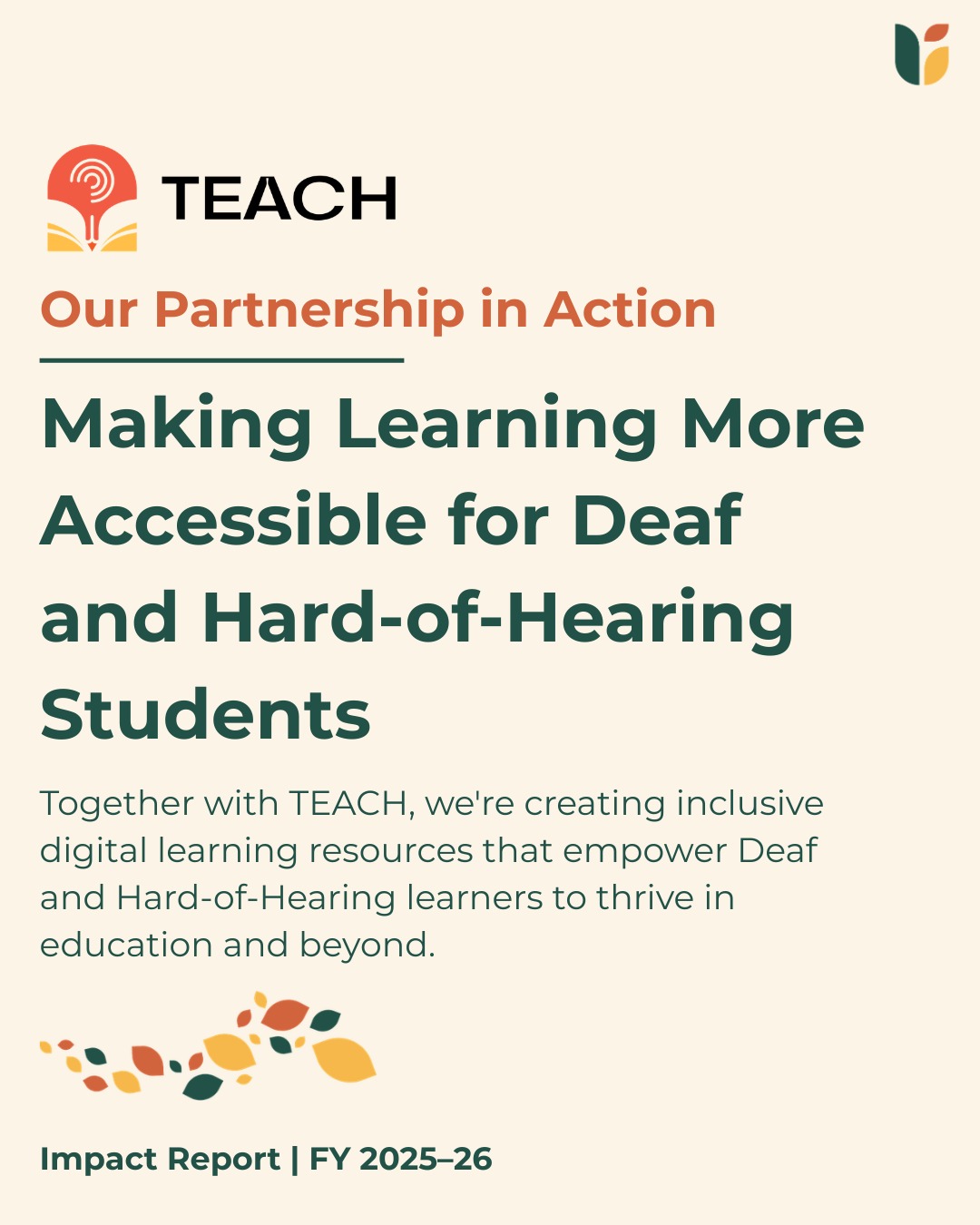 Accessible education goes beyond translating content. It means creating learning experiences that enable every student to understand, participate, and thrive. Through this partnership, @teacheduin has been building high-quality digital learning resources while strengthening teaching practices that support inclusive education.
Together, we supported the creation of 175 digital learning videos, 146 vocabulary videos, 14 Faculty Development Programme modules, and 15 Skill Development Programme modules, while helping establish a scalable digital learning framework that will continue to support future content creation.
What makes this partnership meaningful is not only the resources that have been created, but the opportunities they unlock for learners, educators, and institutions alike. Every accessible lesson brings us one step closer to an education system where inclusion is built into the way we teach and learn.
We're proud to partner with TEACH in advancing accessible education and look forward to continuing this journey together, creating learning environments where every student has the opportunity to communicate, learn, and grow.
#PartnershipInAction #InclusiveEducation #DisabilityInclusion #Accessibility #EducationForAll #UpadhyayaFoundation
