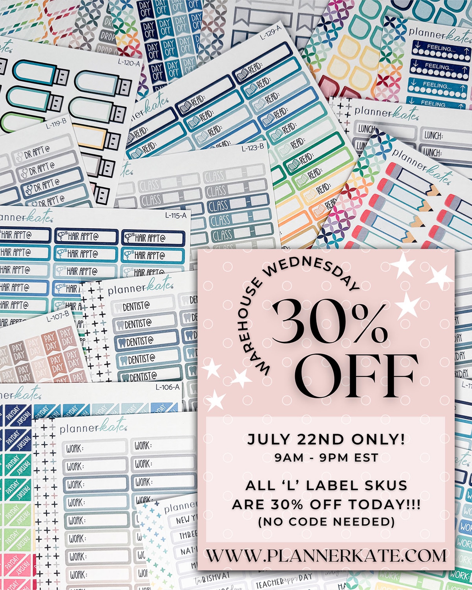 Happy Warehouse Wednesday! This is a fun one; lots of functional labels and also a few of our most popular other labels including the pencils, USB , and teardrop labels!