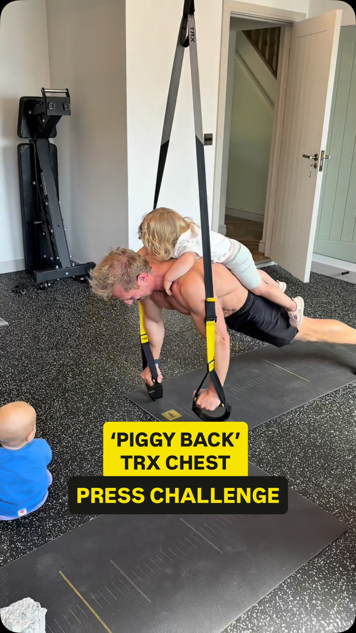 How many reps could you do with your human? 😅
A slightly different take on the usual ‘weighted vest’ TRX Chest Press… 👀
This weight moves around 🐒
Dribbles down your back 🤤
And usually mis-counts the reps 🔢
But this is the PERFECT definition of ‘progressive overload’ 🪜
When they get bigger, the reps get tougher 😮💨
Lyra is roughly 15kg, so this a good benchmark to measure against as she grows 💪
Let me know how many reps you could get with your child on your back below 👇
#trxtraining #daddysgirl #homegym