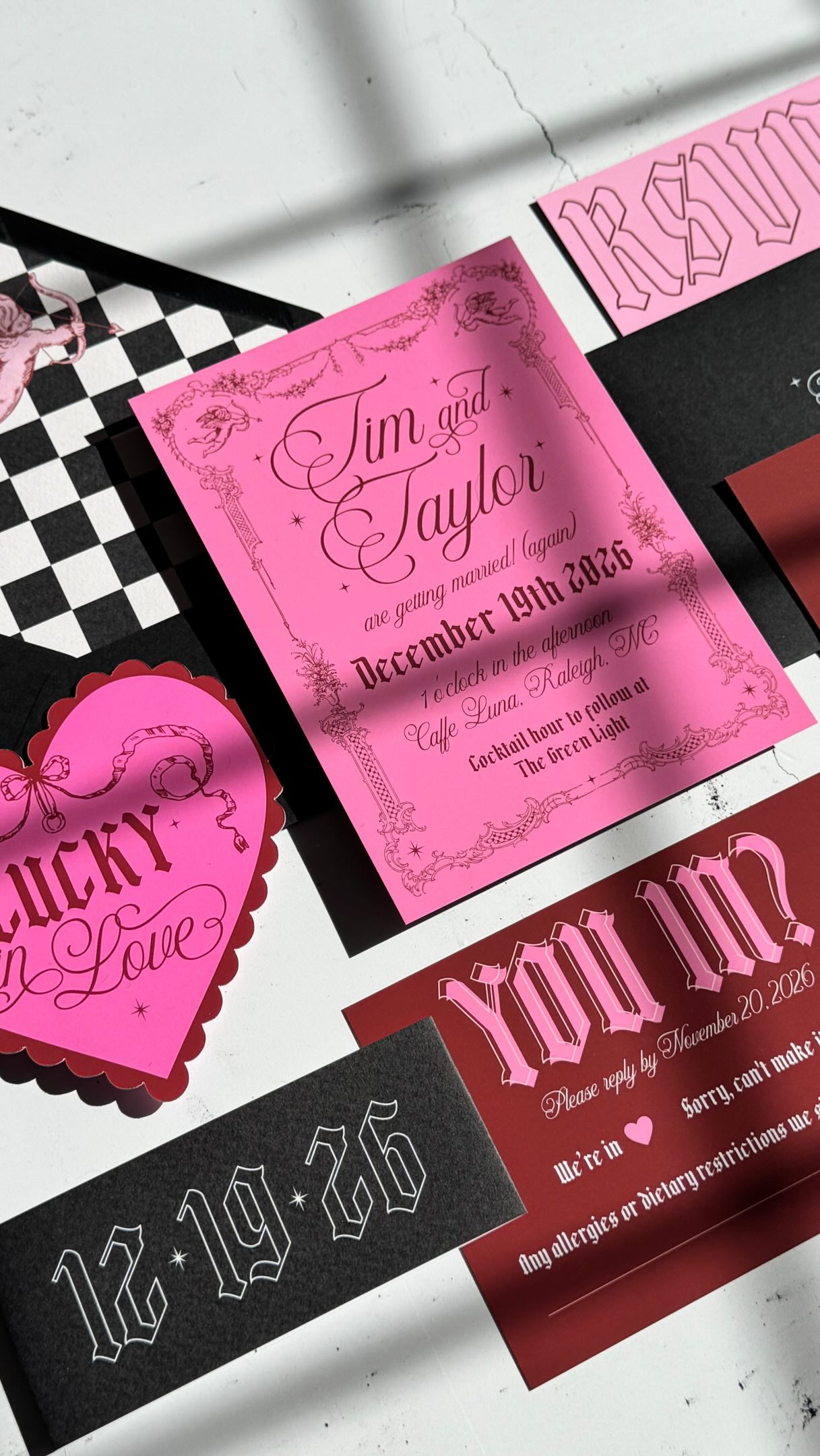 ✨July has been keeping me very busy! Here’s what’s been on my desk recently ✨ #weddinginvitations #weddingstationery #altwedding #vegaswedding #funwedding