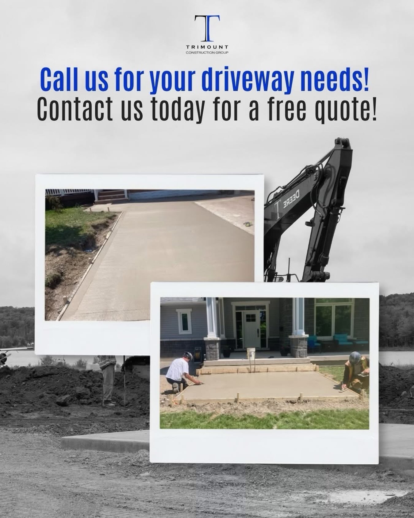 Northern Ontario summers are short — make the most of the season!
Our summer schedule is filling quickly, so now is the time to book your driveway project.
Contact us:
705-450-7688