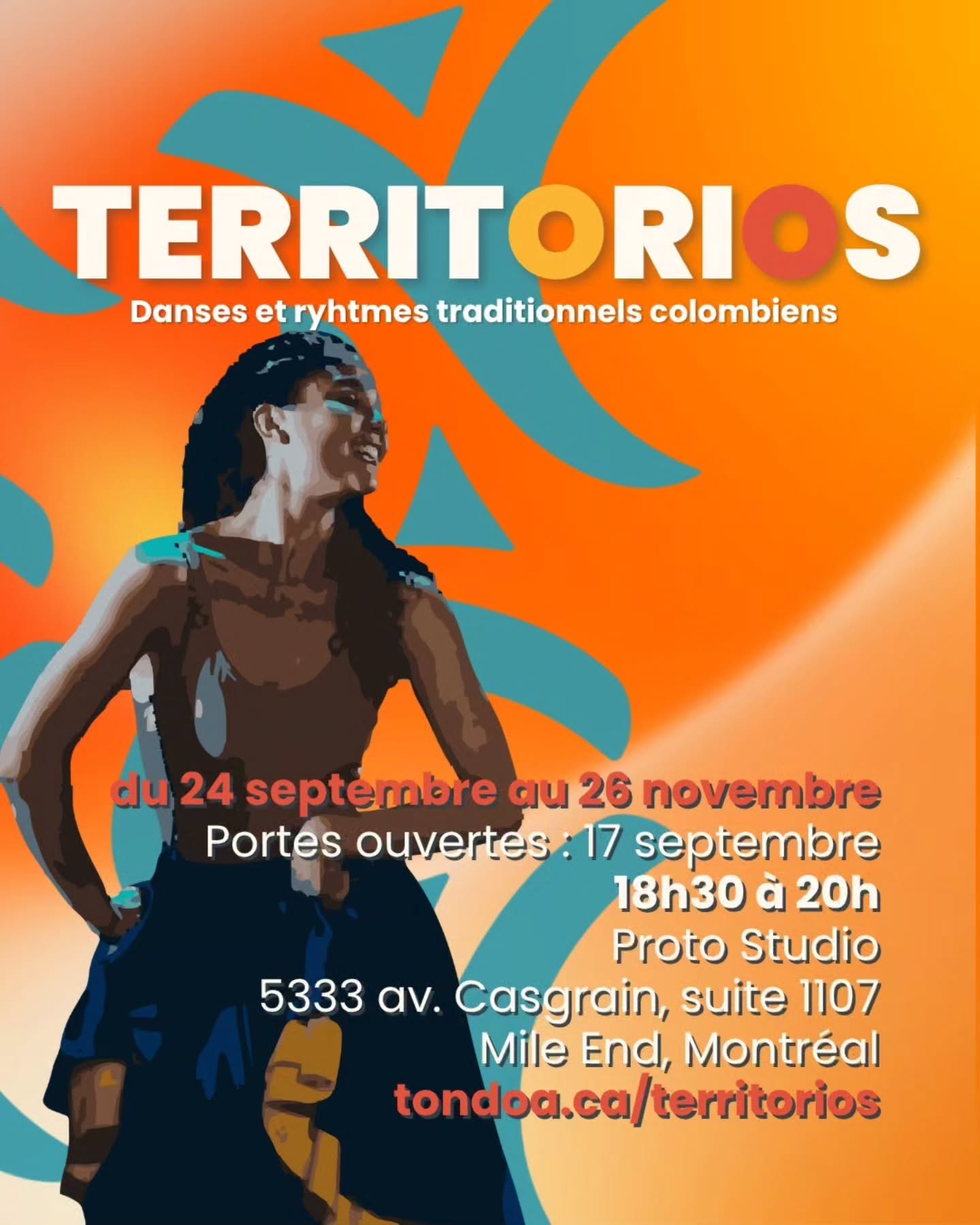 ✨ Et si cet automne, vous dansiez une histoire? ✨
Chaque rythme porte une mémoire. Chaque pas raconte un territoire. 💛
Territorios est une invitation à découvrir les traditions colombiennes dans un espace chaleureux, inclusif et ouvert à tous les niveaux. À travers la danse, la musicalité et la conscience corporelle, vous explorerez une culture vivante, accompagnée de musicien·ne·s et d'une communauté passionnée.
🍂 Session d'automne 2026
🗓️ Portes ouvertes : 17 septembre – 5 $
📅 Session : 24 septembre au 26 novembre
🎉 Clôture : 3 décembre
🕡 Les jeudis de 18 h 30 à 20 h
📍 Proto Studio – 5333, avenue Casgrain, bureau 1107
Tarifs de la session
🤝 Solidaire : 200 $
✨ Régulier : 230 $
❤️ Soutien : 260 $
Autres options :
• Forfait 5 cours : 160 $
• Drop-in avec musicien·ne·s : 35 $
• Drop-in sans musicien·ne·s : 30 $
💳 Paiement Interac : comptabilite@tondoa.ca
🔑 Mot de passe : tondoa
🔗 Inscription : https://wkf.ms/4wISvQL
Que vous soyez curieux·se, danseur·se débutant·e ou expérimenté·e, Territorios est un lieu pour apprendre, partager, bouger et célébrer ensemble la richesse des cultures afro-colombiennes.
💫 Rejoignez-nous cet automne. Nous avons hâte de danser avec vous!
#tondoa #mtl #dance #music #colombia🇨🇴
