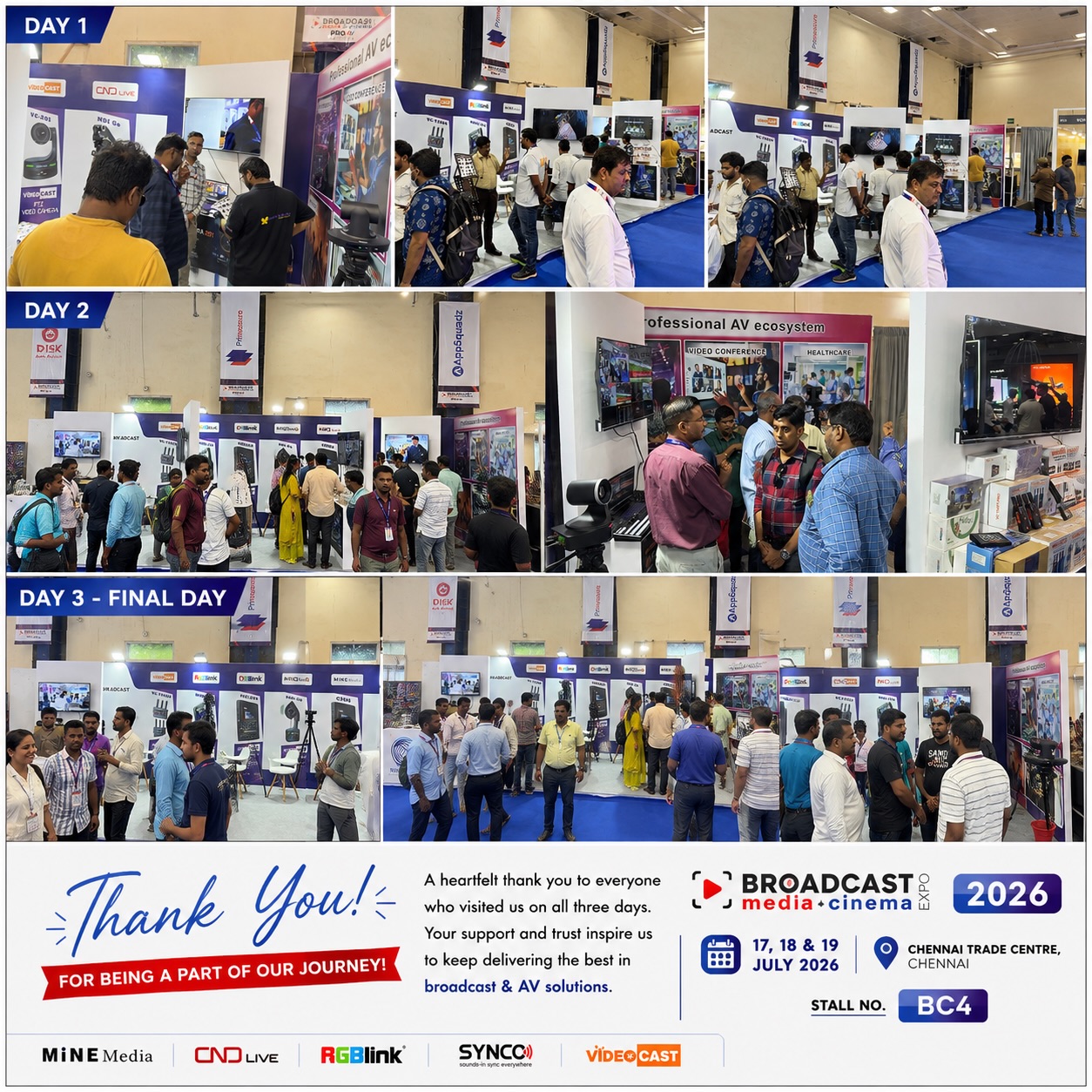 ๐ Thatโs a Wrap! BMCE 2026
Thank you to everyone who visited Sky Wire Broadcast at Booth BC4 over the last 3 days. Your support, conversations, and enthusiasm made this event truly memorable.
Weโre grateful for every connection and look forward to seeing you again at the next event! ๐
#BMCE2026 #SkyWireBroadcast #Broadcast #ProAV #livestreaming