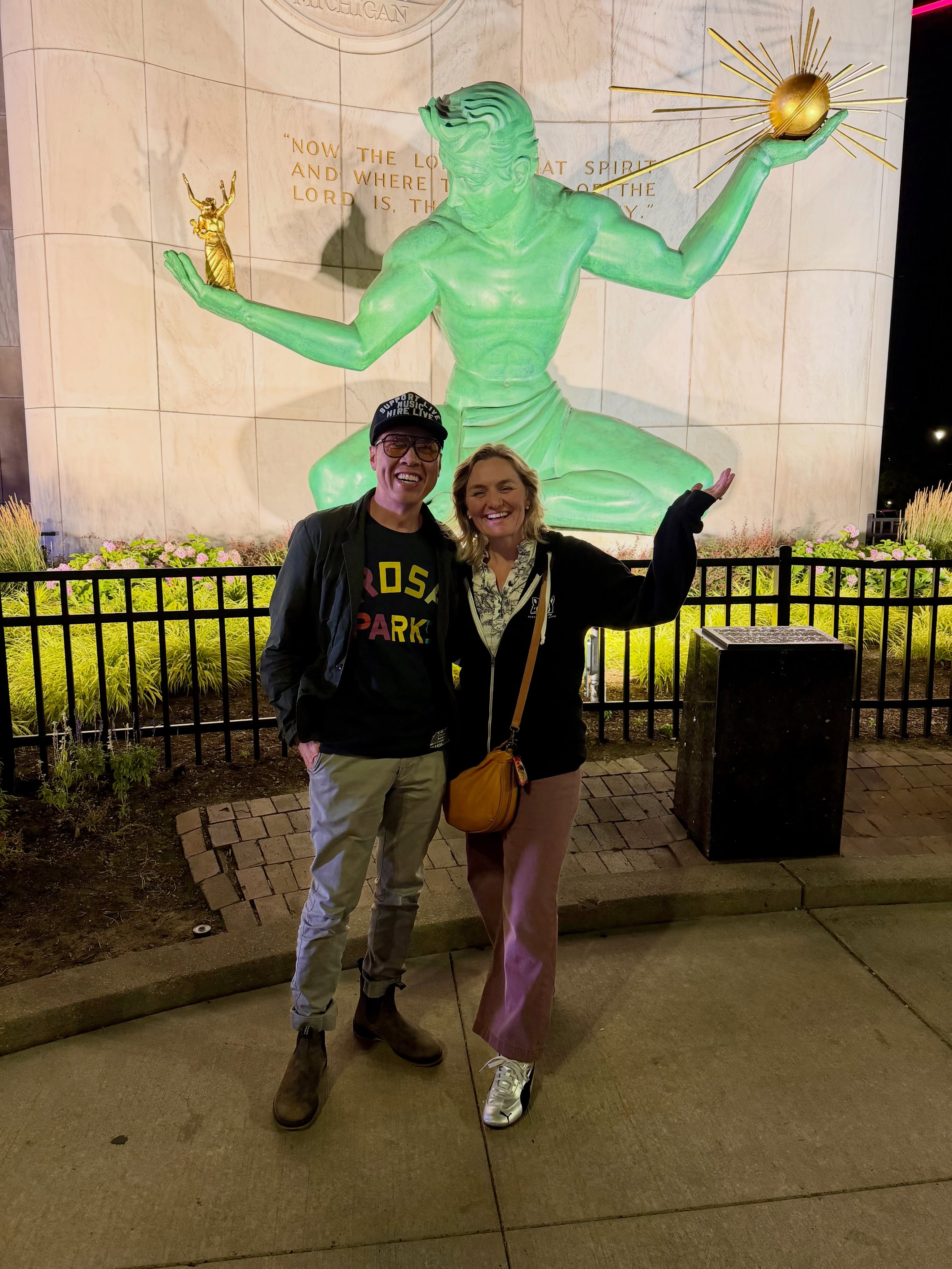 The Spirit of Detroit and the best wings in town with the most wonderful woman in the world.
