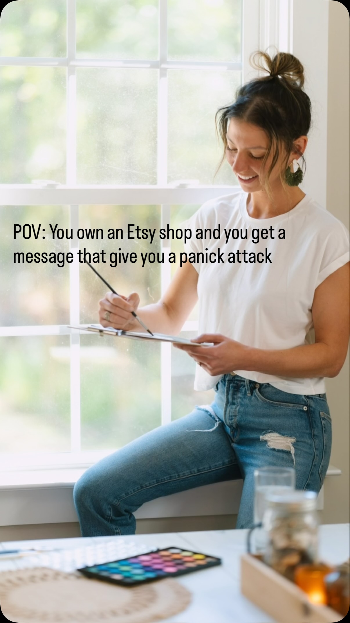 Nothing like a mini-panic attack on a Sunday night 😳
⚡️Let us know ⚡️Do you see what this customer sees or should we keep the photo??
•
•
•
@bristlesanddesign
#etsy #watercolorartist #customerservice