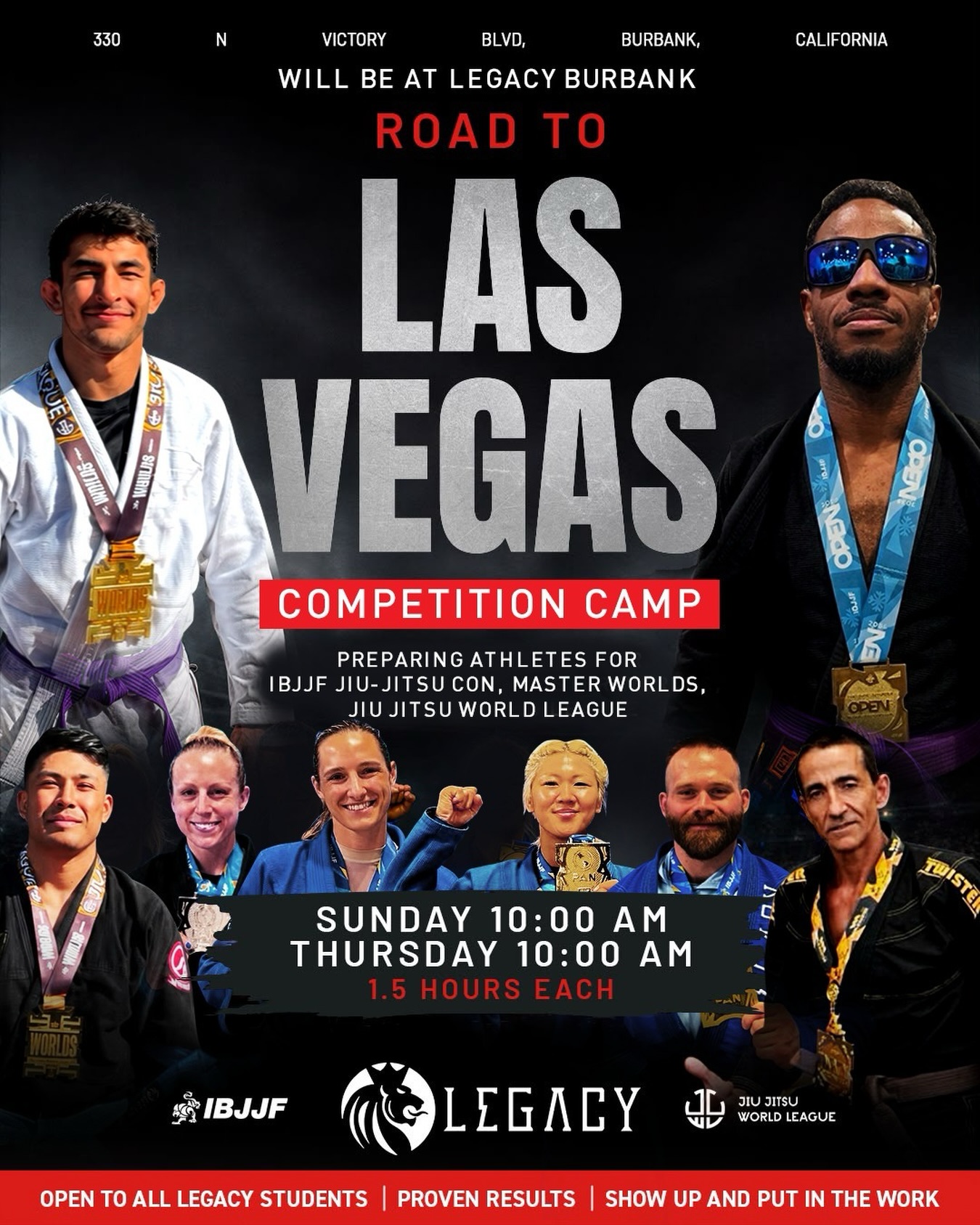 ROAD TO LAS VEGAS starts this Sunday. ๐ฅ๐
Great performances are earned long before competition day.
If youโre committed to improving, this is where the work begins.
๐
Sundays & Thursdays โข 10:00 AM
โฑ๏ธ 90-minute Competition Camp with Prof Anthony Cruz
Open to all Legacy students.
Show up. Put in the work. Chase excellence.
One Team. One Goal. ๐