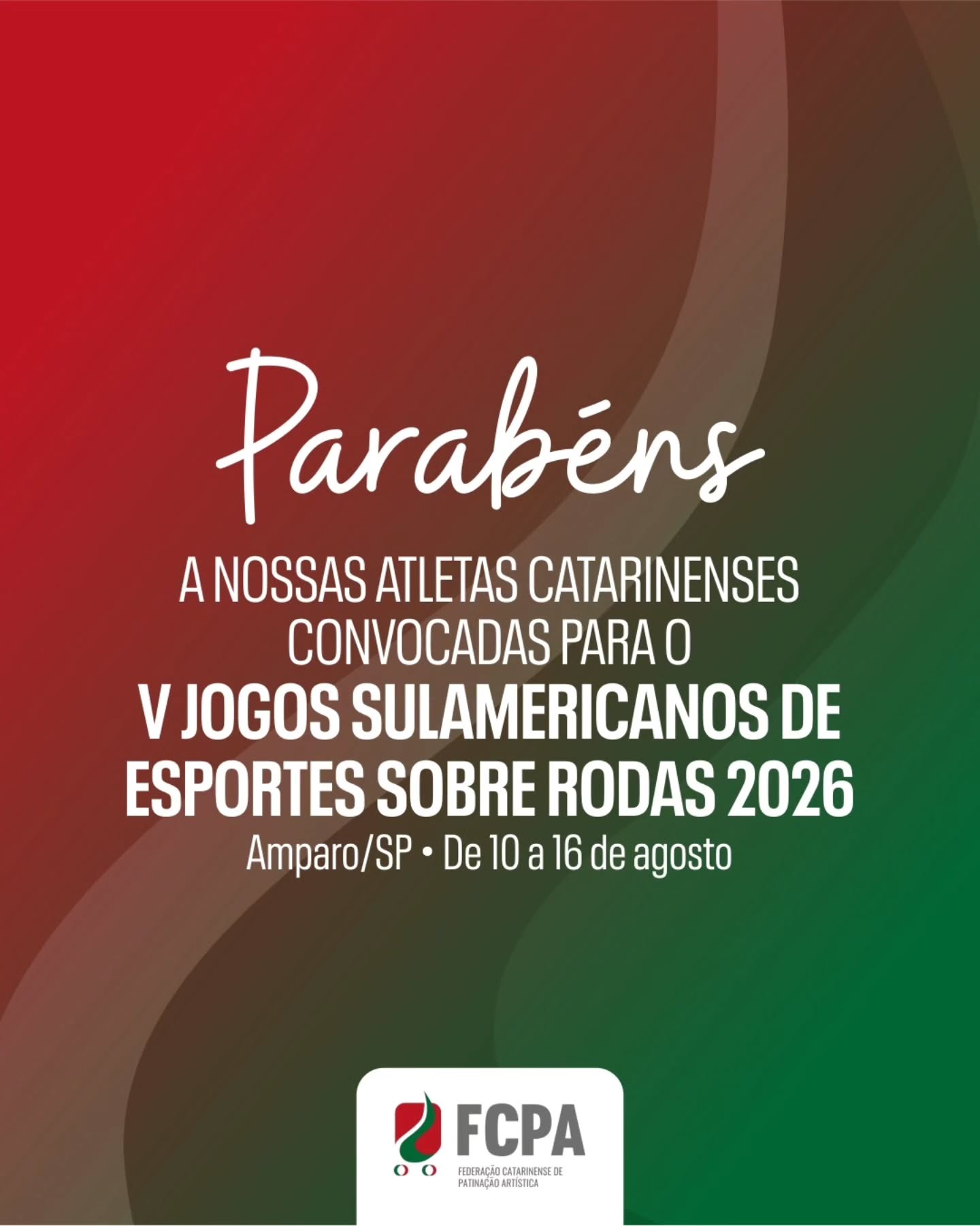 Quanto orgulho estamos dessa lista extensa de atletas catarinenses convocados para o V Jogos Sulamericanos de Esportes Sobre Rodas, em Amparo, dos dias 10 a 16 de agosto. Evento realizado pela Confederacion Sudamericana de Patinaje.
Parabéns, pessoal! 👏🏽☺️
Mais uma vez tendo a oportunidade de representar o nosso estado e o nosso Brasil! 🇧🇷🛼
Estamos com vocês! 🔝🚀