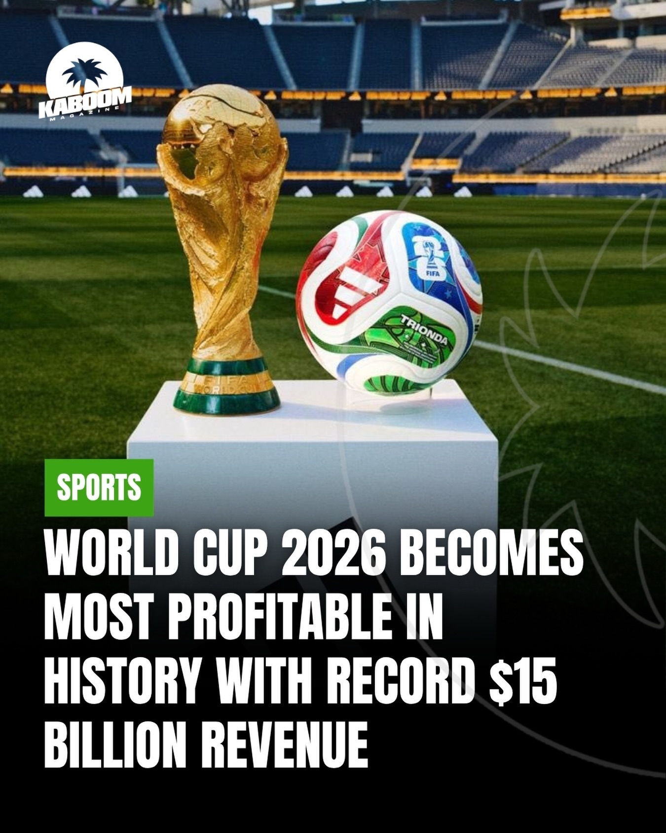 FIFA has announced record-breaking revenue of more than $15 billion from the 2026 FIFA World Cup, making the North American tournament the most financially successful in the competition’s history and significantly exceeding pre-tournament expectations.
The record figure surpasses FIFA’s initial revenue projection of $11 billion and nearly doubles the $7.5 billion generated during the 2022 World Cup cycle in Qatar, driven by the expanded 48-team format, increased commercial opportunities, and booming ticketing and hospitality sales.
More on Kaboommag.com 🗞
#kaboommagazine #kaboommagazine