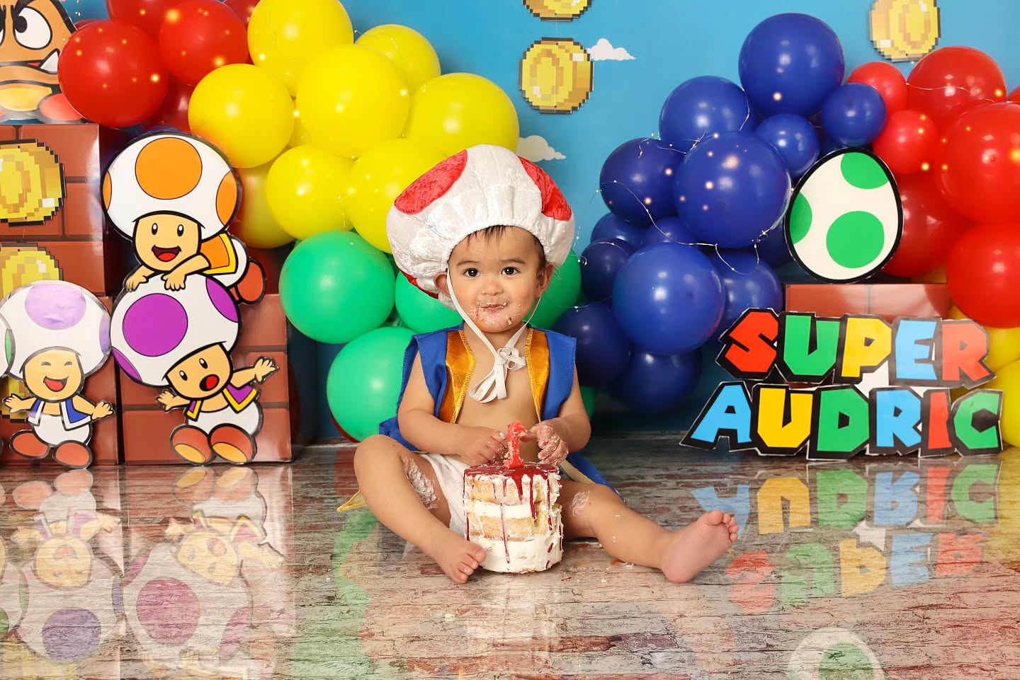 super audric leveling up for first birthday! 🎮🕹❤️
#supermariobirthday #supermariocakesmash #mariocakesmash #mariofirstbirthday #cakesmashphotoshoot