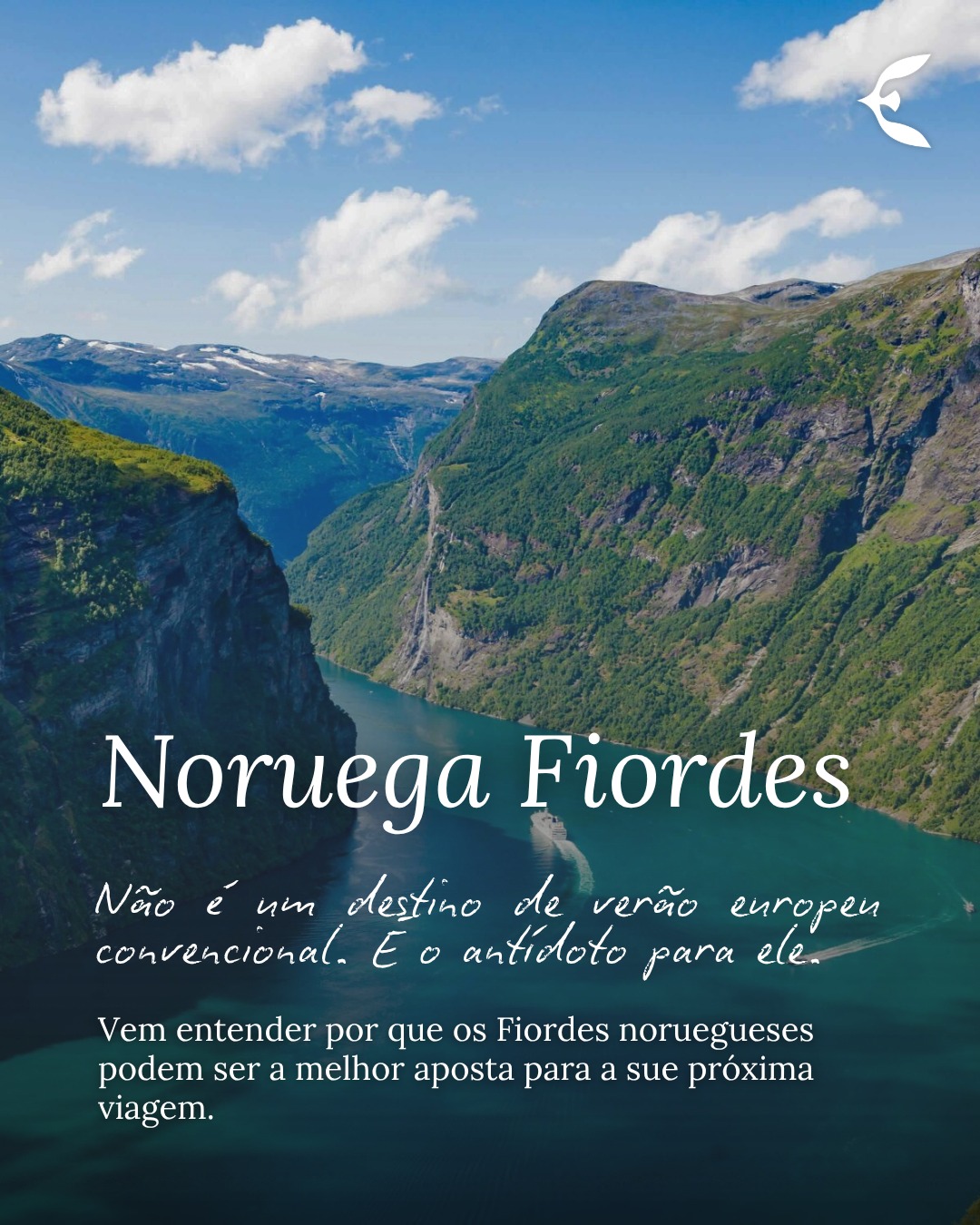 Se você quer conhecer um verão europeu para além do Mediterrâneo e descobrir um outro ritmo, com uma nova cara, os Fiordes na Noruega podem ser uma aposta bem interessante.
Luz por dezoito horas, temperatura amena e uma escala de paisagem que não tem equivalente em outros lugares. Geiranger, Nærøyfjord, Flåm podem ser perfeitos para você ou a sua família. Mas são destinos que exigem planejamento: e ter conexões precisas, saber quais embarcações pegar, o momento certo de cada atividade, paradas imperdíveis e ficar em acomodações bem posicionadas.... Tudo isso é essencial para aproveitar ao máximo a sua viagem.
Para quem quer um verão europeu mais diferente, essa é a nossa indicação.
Entre em contato e descubra um roteiro ideal para o seu momento.