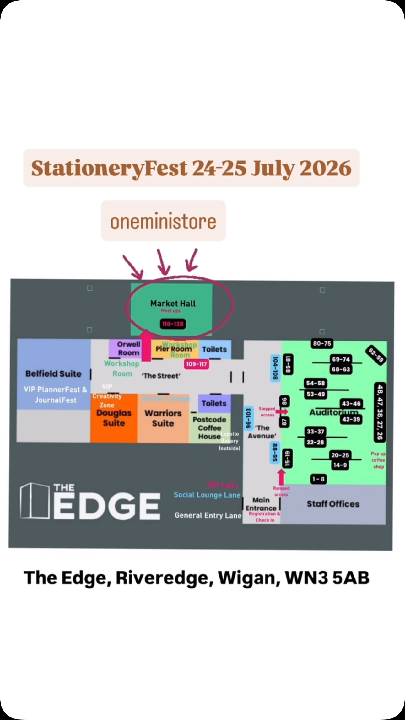 🎏 How to find 𝗼𝗻𝗲𝗺𝗶𝗻𝗶𝘀𝘁𝗼𝗿𝗲 at StationeryFest 2026?
This year, let’s explore the brand new Market Hall together! It’s the first time StationeryFest has expanded into this exciting new space, and we can’t wait to discover it with you. 😁
After entering through the main entrance, walk along the corridor and you’ll pass the main Auditorium. Turn left around the corner, where you’ll find the toilets and function rooms. Go through the door to the Pier Room, and you’ll find us there! 💕
We’ll be in the top right corner, with lots of fun, surprises, our Stamp Station, and plenty of new arrivals waiting for you! 😁
✨ Limited edition Snoopy and Miffy stationery will also be launching at StationeryFest!
We can’t wait to see you all! ❤️
#oneministore #stationeryshopinuk #StationeryFest #stationery #文具控