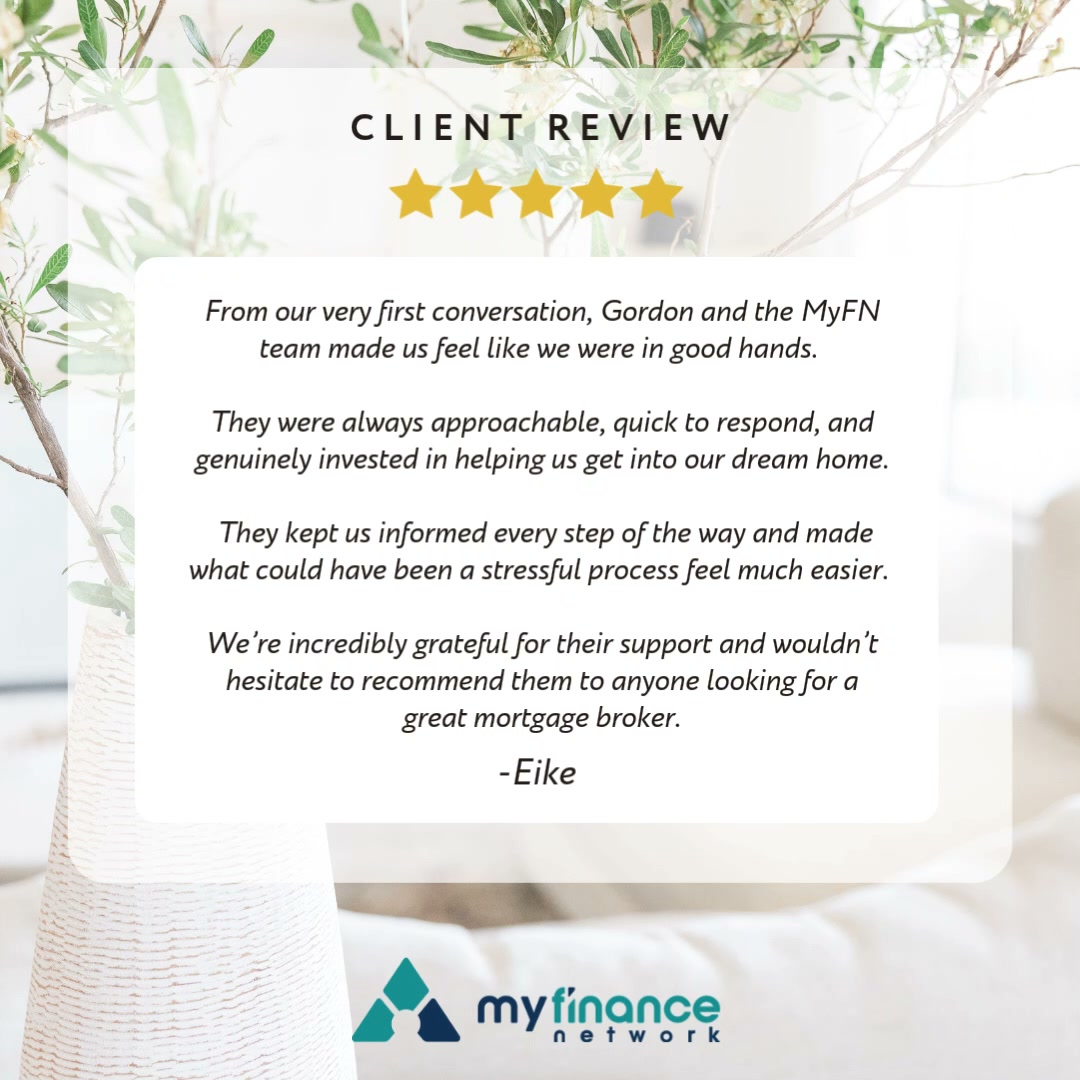 Thank you to Eike for this lovely Google review!
We are so happy to have helped you with the purchase of your new home ๐
We wish you all the best!
If you, like Eike, want to purchase your dream home, get in touch. Our Brokers are ready to help you.
๐๐ฎ ๐๐๐ฃ๐๐ฃ๐๐ ๐๐๐ฉ๐ฌ๐ค๐ง๐
๐ www.myfn.com.au
๐จ info@myfn.com.au
๐Gordon - 0402 472 272
๐Louise - 0459 382 914
#5Star #Google #MyFN #YourLocalBroker #Review #DreamHome