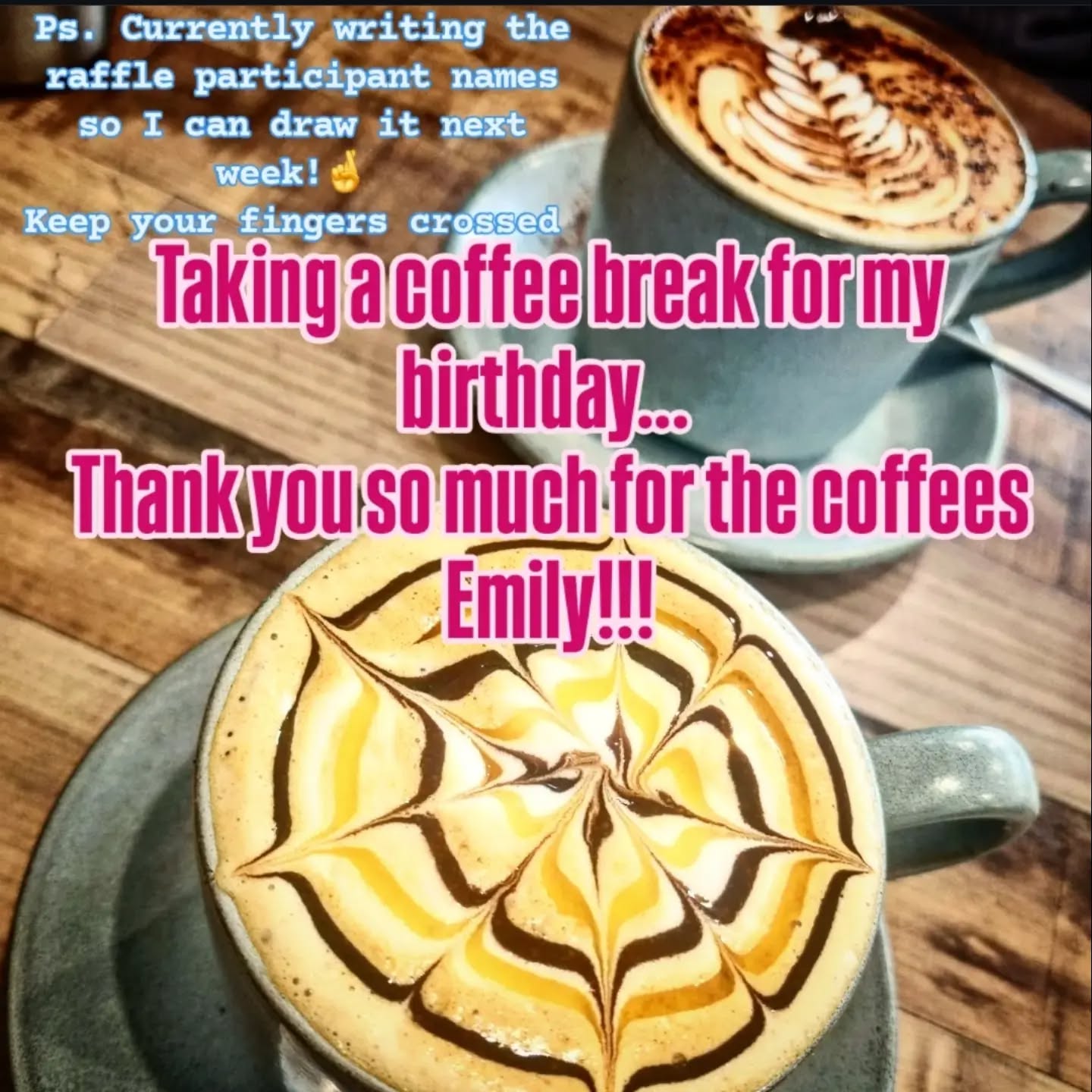 A perfect addition to a beautiful day! Thank you so much to the sweet and wonderful Emily who bought me 2 decafs on my website... I was saving them for the perfect day and was able to treat myself with this yesterday on my birthday! How decadent and gorgeous!
☕️✨️💖 Thanks Emily! 💖✨️☕️
Ps. Yes everyone, the raffle is still happening! I'll draw it soon so keep on eye out for you're a winner! ♡♡♡ ☺️
.
.
.
#coffeelovers #coffeegram #birthdaytreat❤️ #decadentlifestyle #decafcoffee