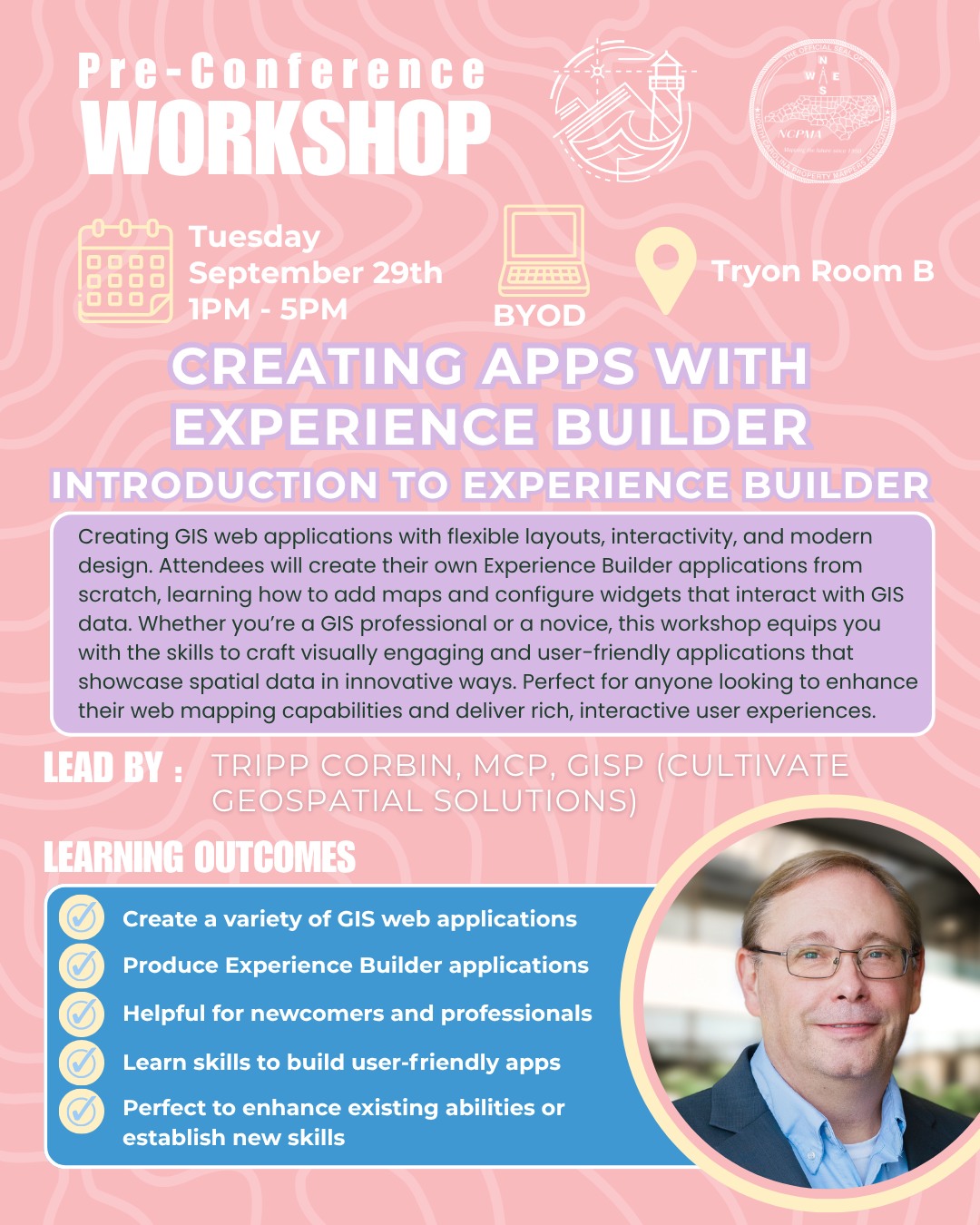 Join us for the Creating Apps with Experience Builder: Introduction to Experience Builder workshop at the 2026 NCAUG + NCPMA Fall conference!
This hands-on workshop introduces participants to ArcGIS Experience Builder, a powerful platform for creating GIS web applications with flexible layouts, interactivity, and modern design.
Attendees will create their own Experience Builder applications from scratch, learning how to add maps and configure widgets that interact with GIS data. Whether youโre a GIS professional or a novice, this workshop equips you with the skills to craft visually engaging and user-friendly applications that showcase spatial data in innovative ways.
Perfect for anyone looking to enhance their web mapping capabilities and deliver rich, interactive user experiences.
Students will need a laptop or large tablet as well as an ArcGIS Online account with a user type that includes privileges to create content. See Experience Builder requirements: https://doc.arcgis.com/en/experience-builder/latest/get-started/requirements.htm.
Date: Tuesday, September 29th
Time: 1:00 p.m. - 5:00 p.m.
Location: Tryon Room B
Mark your calendars, registration for pre-conference workshops opens on August 1st!