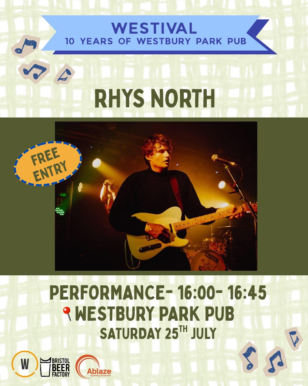 We’re delighted to have @rhys_north performing a solo set to kick off our evening of live music! You can find him on our outside stage at 16:00, at which point both the outside bar and BBQ will be in full swing.
We look forward to seeing you there!