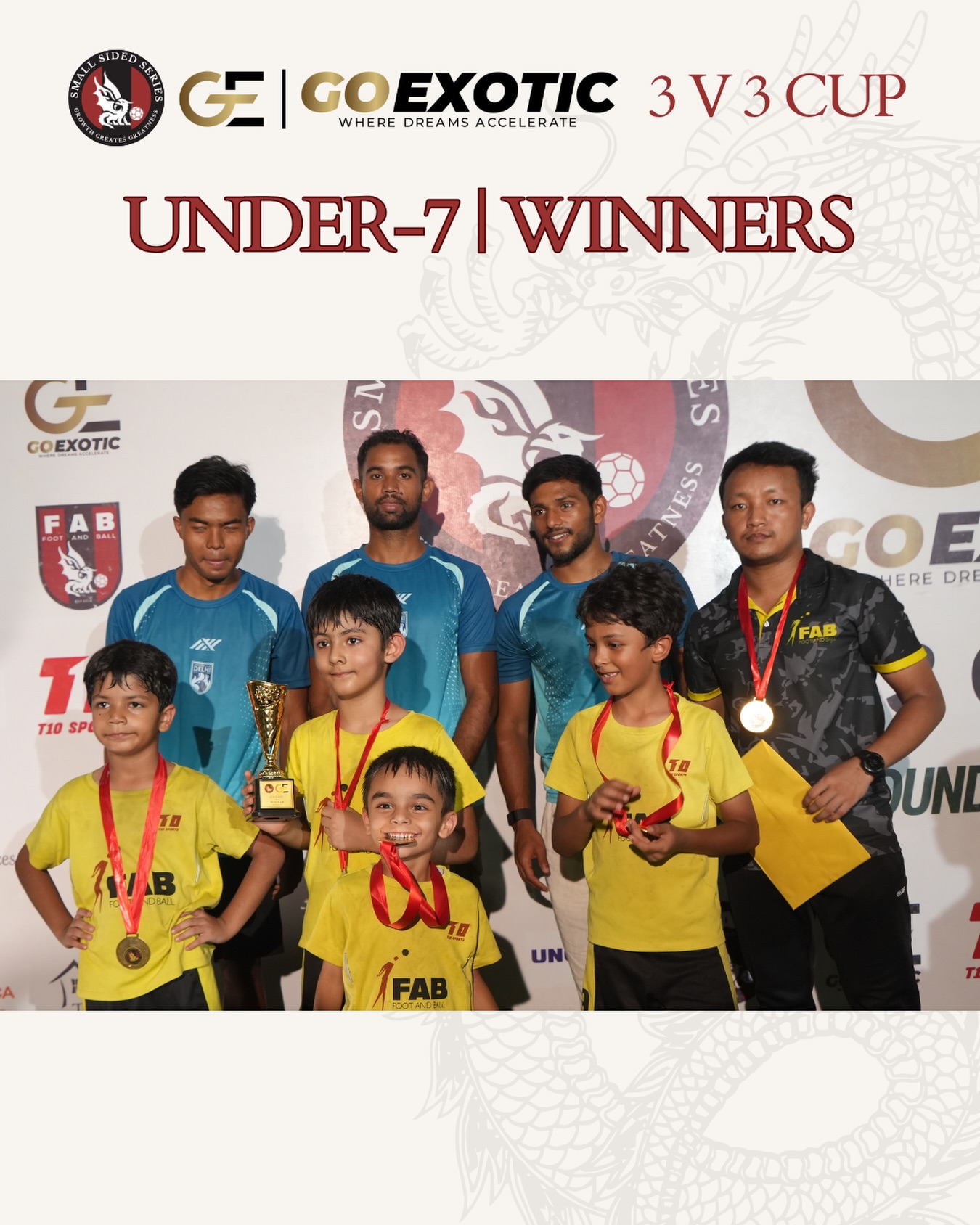 Winners of our GoExotic 3v3 Cup | Under 7! Congratulations!