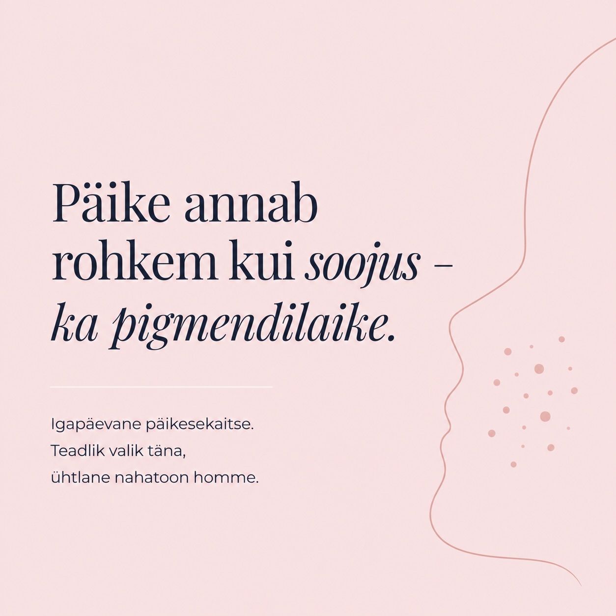 ☀️ Päike annab rohkem kui soojust – ka pigmendilaike.
Kas teadsid, et enamik nähtavaid pigmendilaike ei teki ühe suvega, vaid kujunevad välja aastate jooksul kogunenud UV-kahjustuse tagajärjel?
UV-kiirgus stimuleerib nahas melaniini tootmist ning aja jooksul võib see avalduda:
- ebaühtlase nahatoonina,
- päikeselaikudena,
- enneaegse naha vananemisena.
Hea uudis on see, et palju saab ennetada. 🤍
Igapäevane laia spektriga päikesekaitse (SPF 30–50) on kõige tõhusam viis vähendada uute pigmendilaikude teket ja säilitada naha ühtlasem toon.
Kui pigmendilaigud on juba tekkinud, saab neid sageli edukalt vähendada professionaalsete ravimeetoditega, näiteks IPL-fotonoorenduse, laserravi või keemiliste koorimiste abil – ravimeetod valitakse alati vastavalt pigmendimuutuse tüübile.
✨ Terve ja ühtlane nahk algab teadlikest igapäevastest valikutest.
📍 Medicina Kliinik, Tartu
#medicinakliinik #pigmendilaigud #päikesekaitse #spf50 #nahahooldus