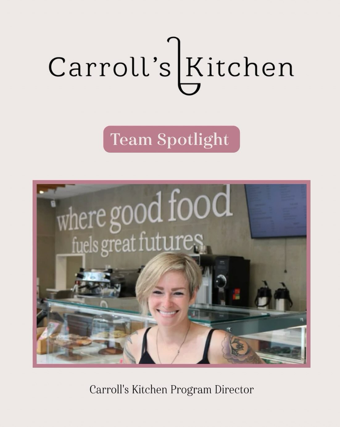 Shoutout to our Program Director, Claudia!
In just a few months, she’s become an indispensable part of our team — providing case management, encouragement, and unwavering support to the women we employ at Carroll’s Kitchen.
We are so thankful for all you do!