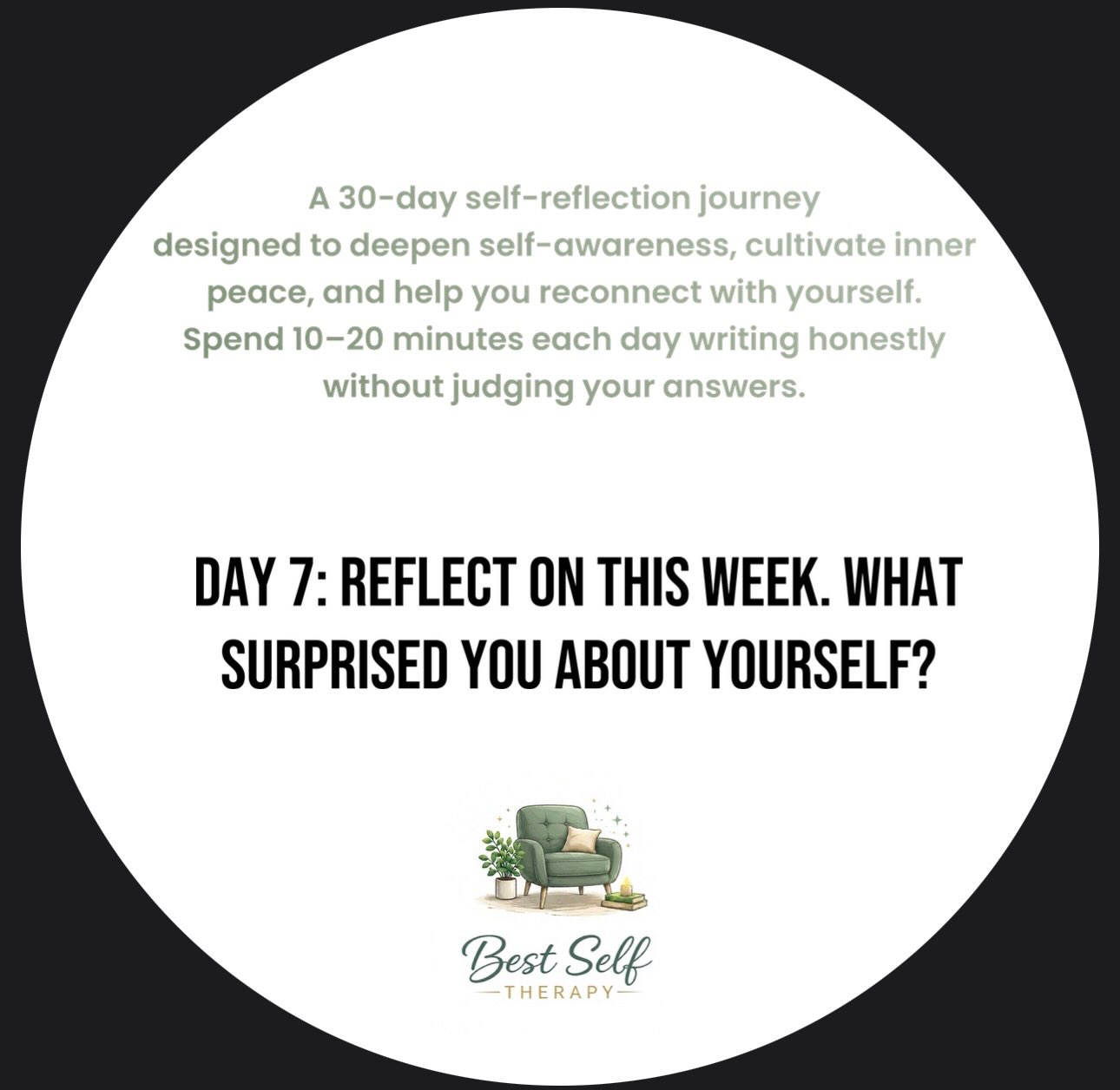 …
Day 7: Reflect on this week. What surprised you about yourself?
#mentalhealthawareness #selfcare #journaling #selfawareness #knowyourself