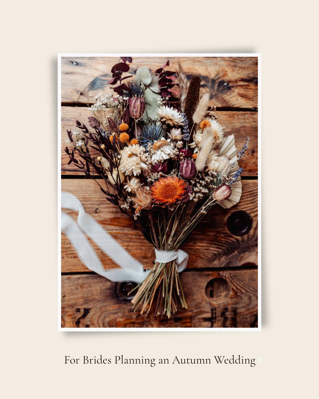 Planning a wedding this autumn or next? Dried flowers suit the season beautifully 🤎 💛
#AutumnWedding
#AutumnBride
#AutumnWeddingInspiration
#AutumnWeddingIdeas
#AutumnWeddingFlowers